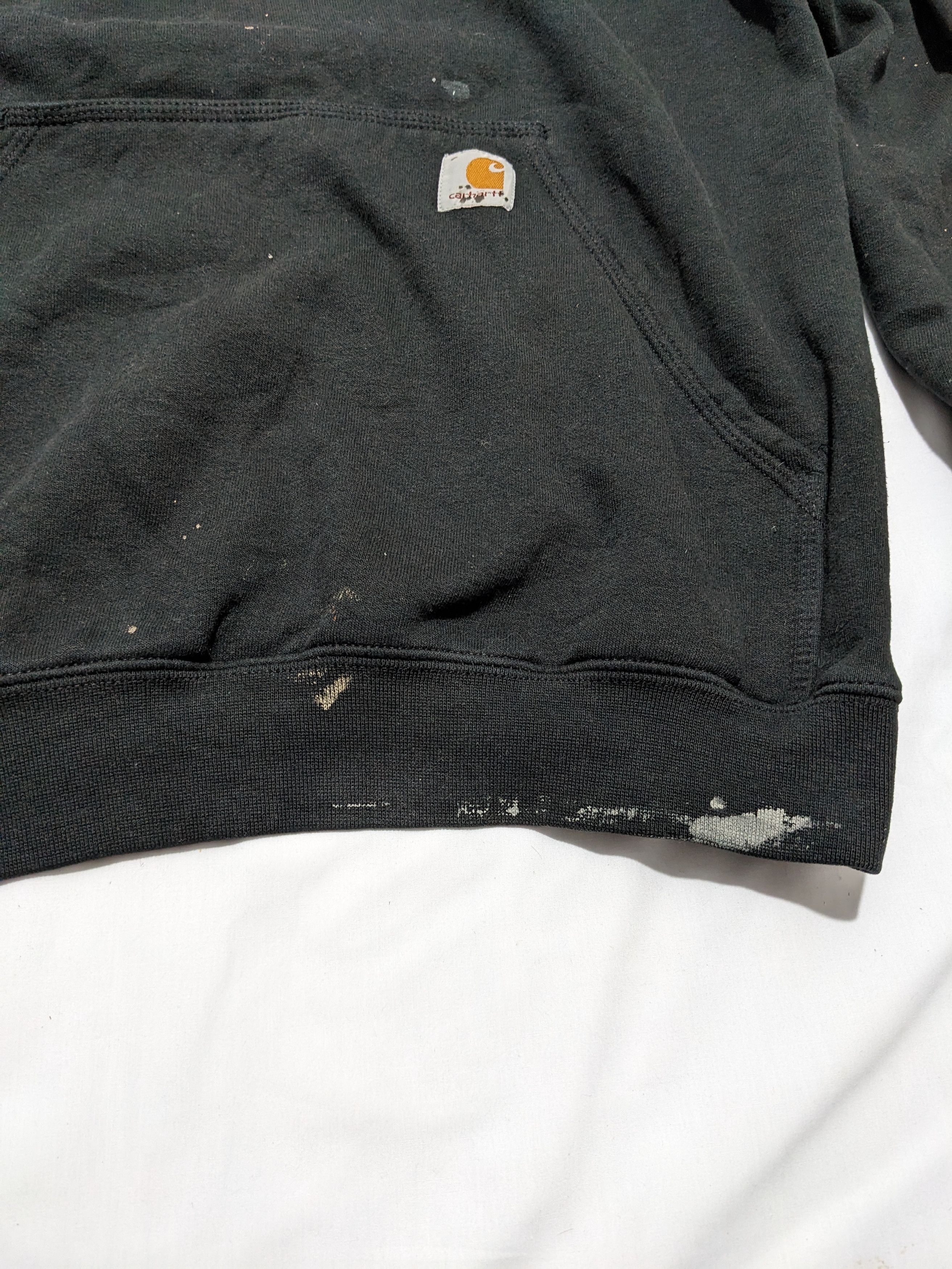 Carhartt × Vintage Carhartt Paint Splattered Black Sun faded Hoodie Sweater Size US M / EU 48-50 / 2 - 4 Thumbnail
