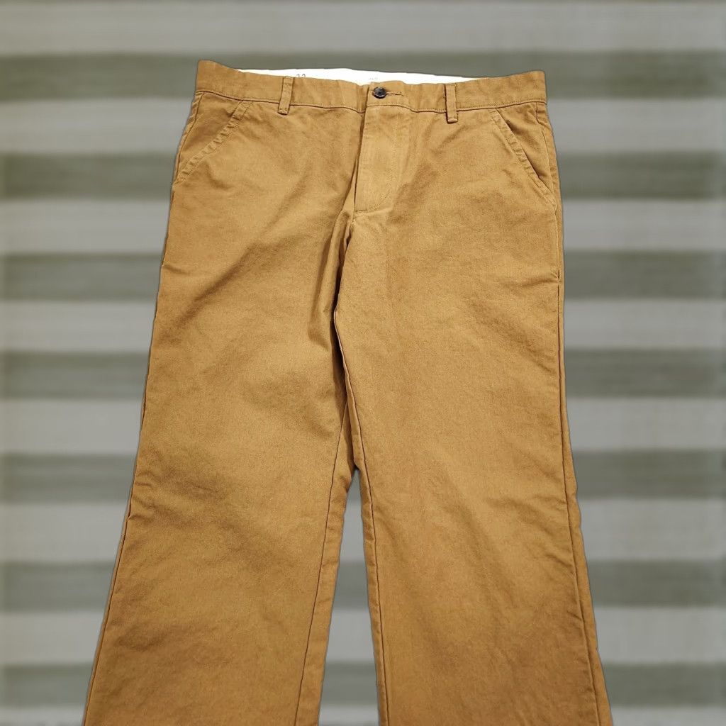 Apolis Men's Pants Chino Flat Front Beige Cotton Straight 32x31 Regular Vintage: No