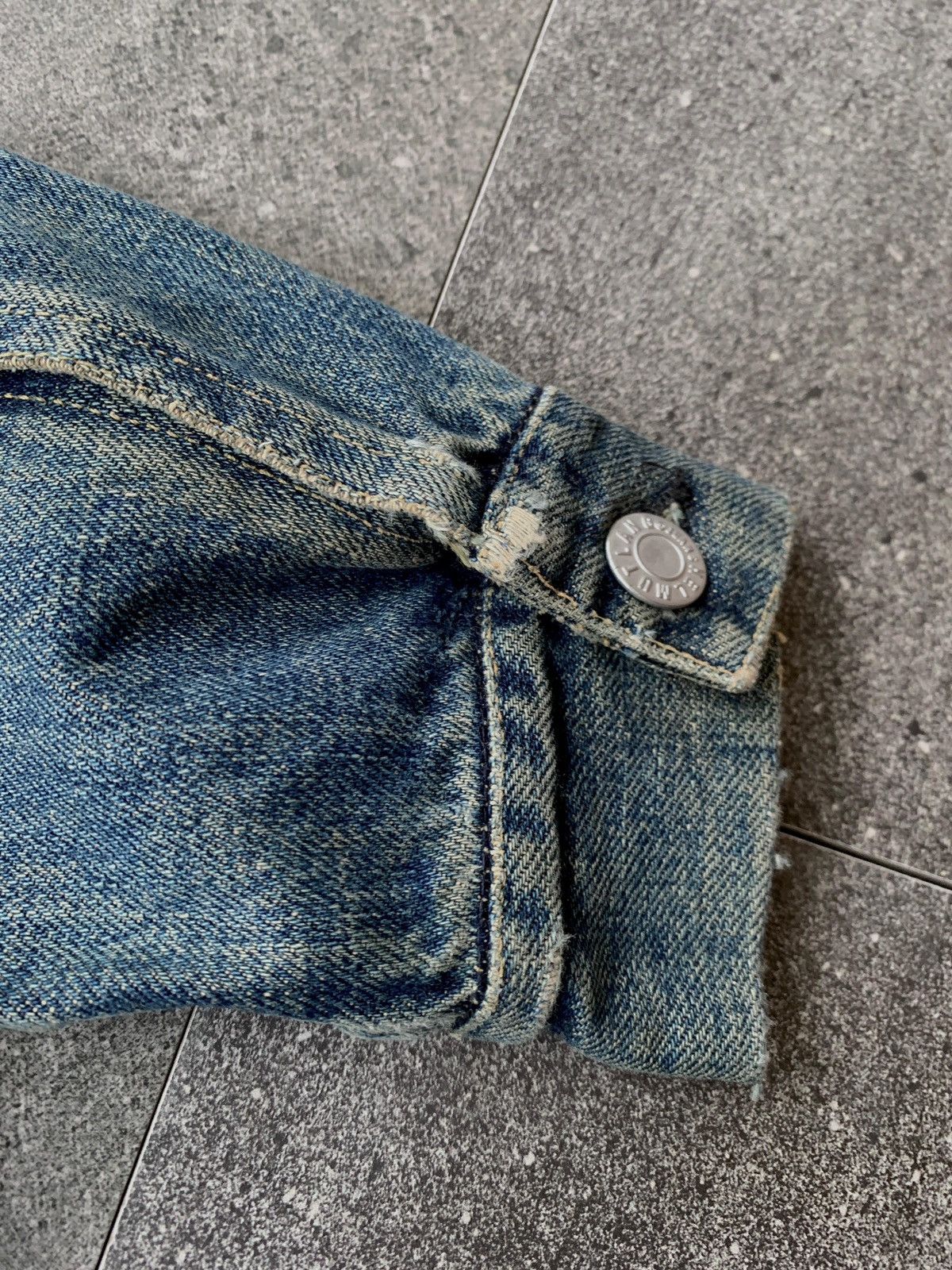 Helmut Lang FREE TAX! Stained Wash Denim Jacket Size US XS / EU 42 / 0 - 12 Thumbnail