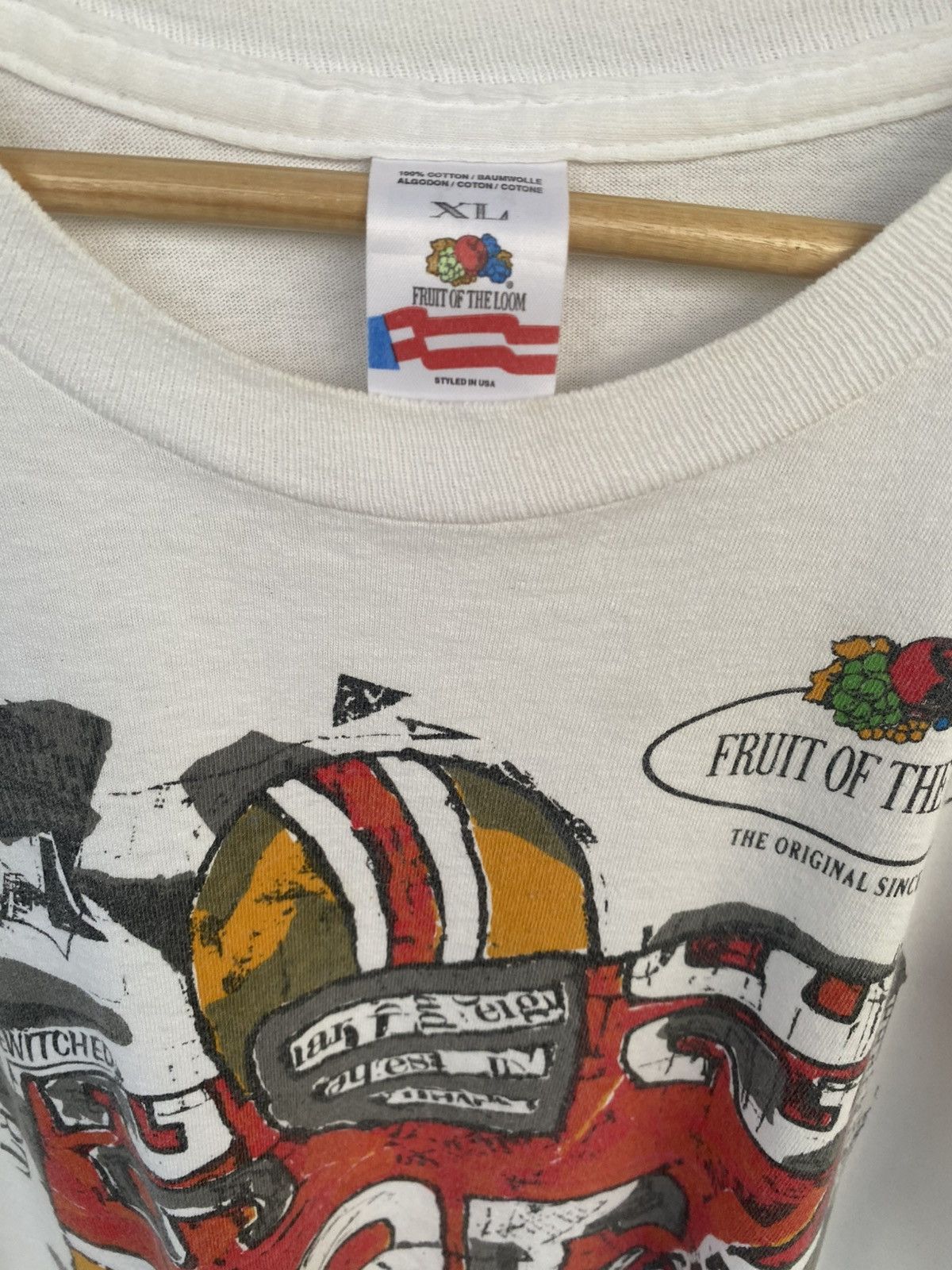 Vintage Vintage 90s Fruit of the loom tshirt Size US XL / EU 56 / 4 - 4 Thumbnail