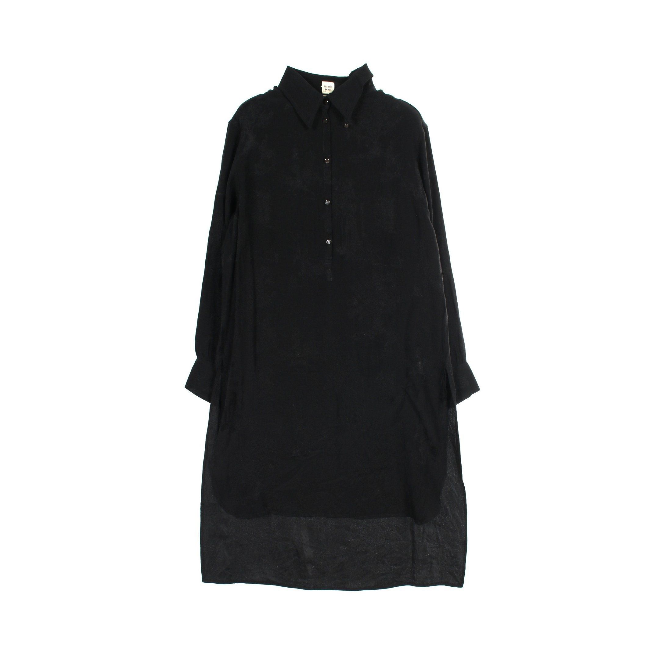 Hermes Hermes Shirt Dress Silk Black Size ONE SIZE - 1 Thumbnail