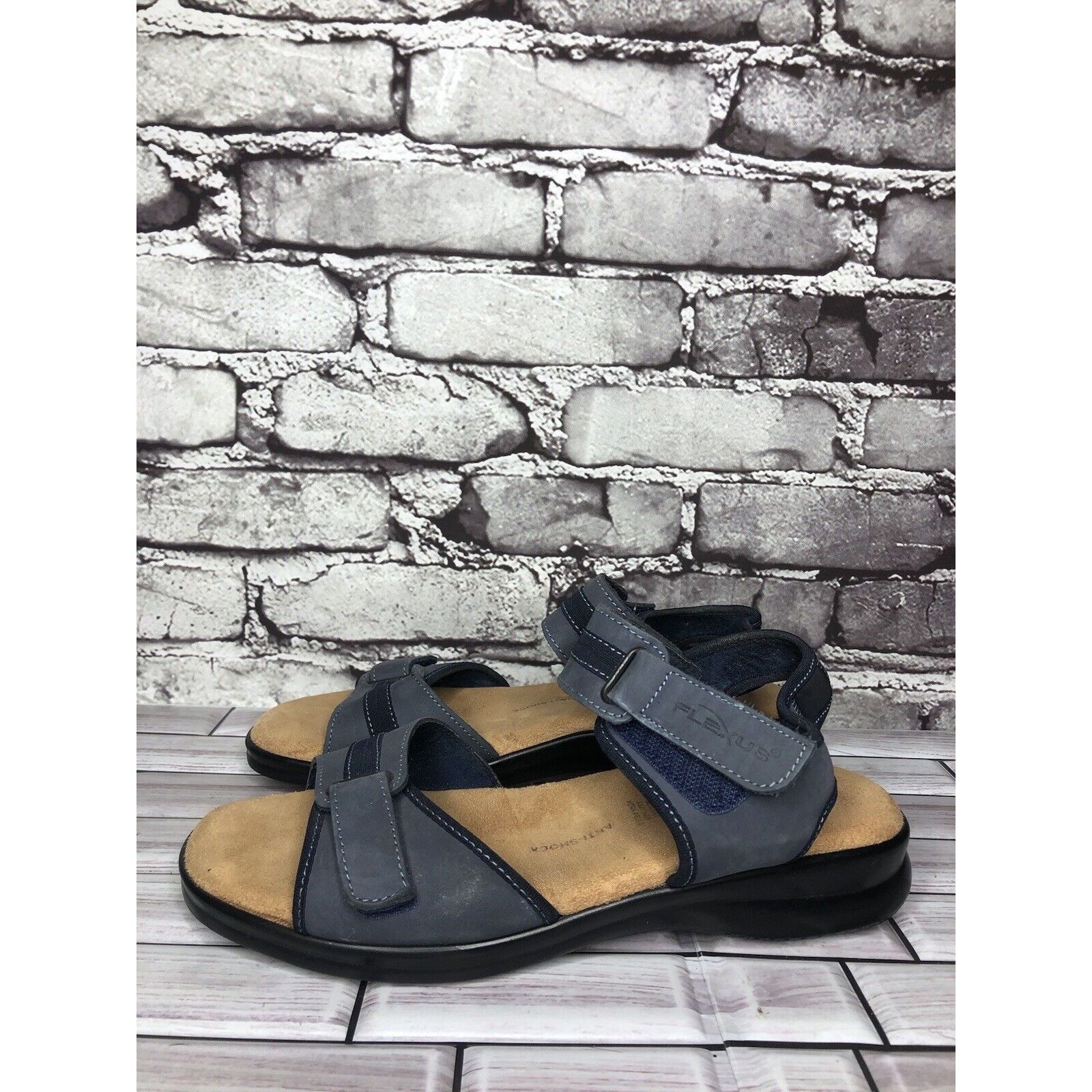 Other Flexus Spring Step Blue Leather Strap Casual Wedge Sandals W Size US 9.5 / IT 39.5 - 14 Thumbnail