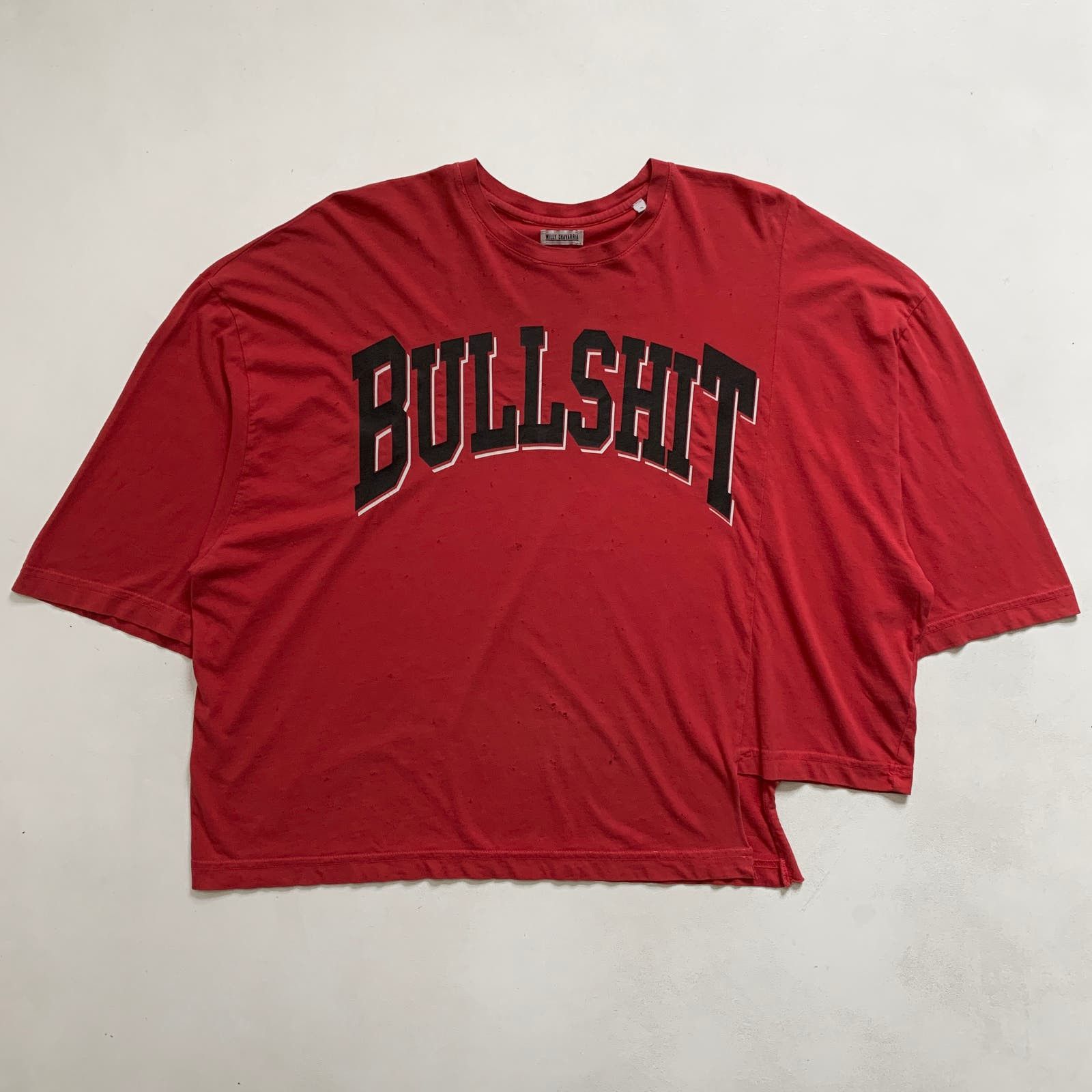 Japanese Brand Willy Chavarria Oversized Faded Bullshit Boxy Tee