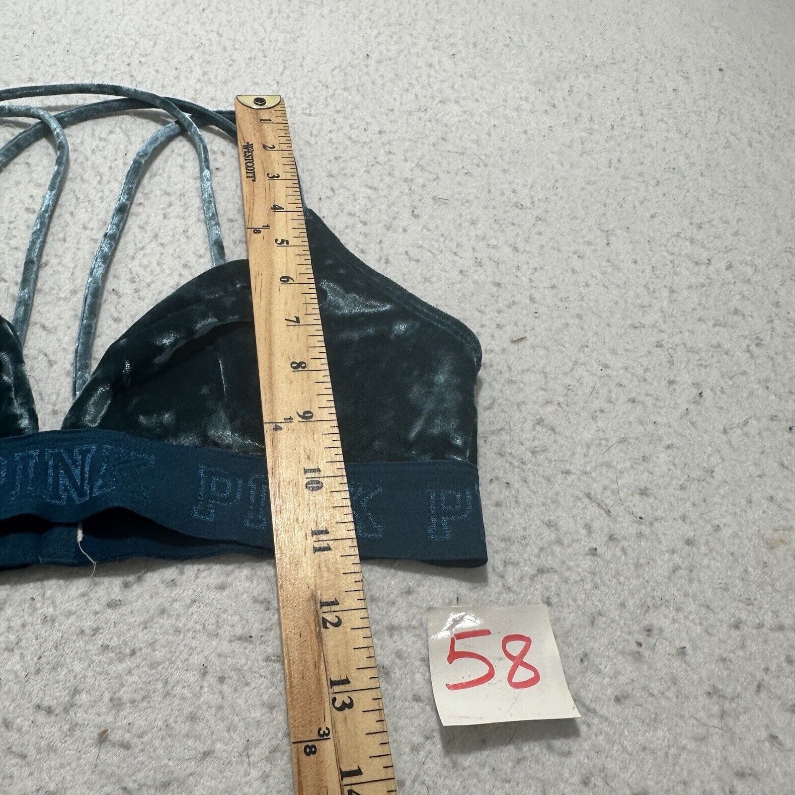 Victoria's Secret Victorias Secret Small Teal Blue Velvet Bralette Strappy Bra Size ONE SIZE - 4 Thumbnail