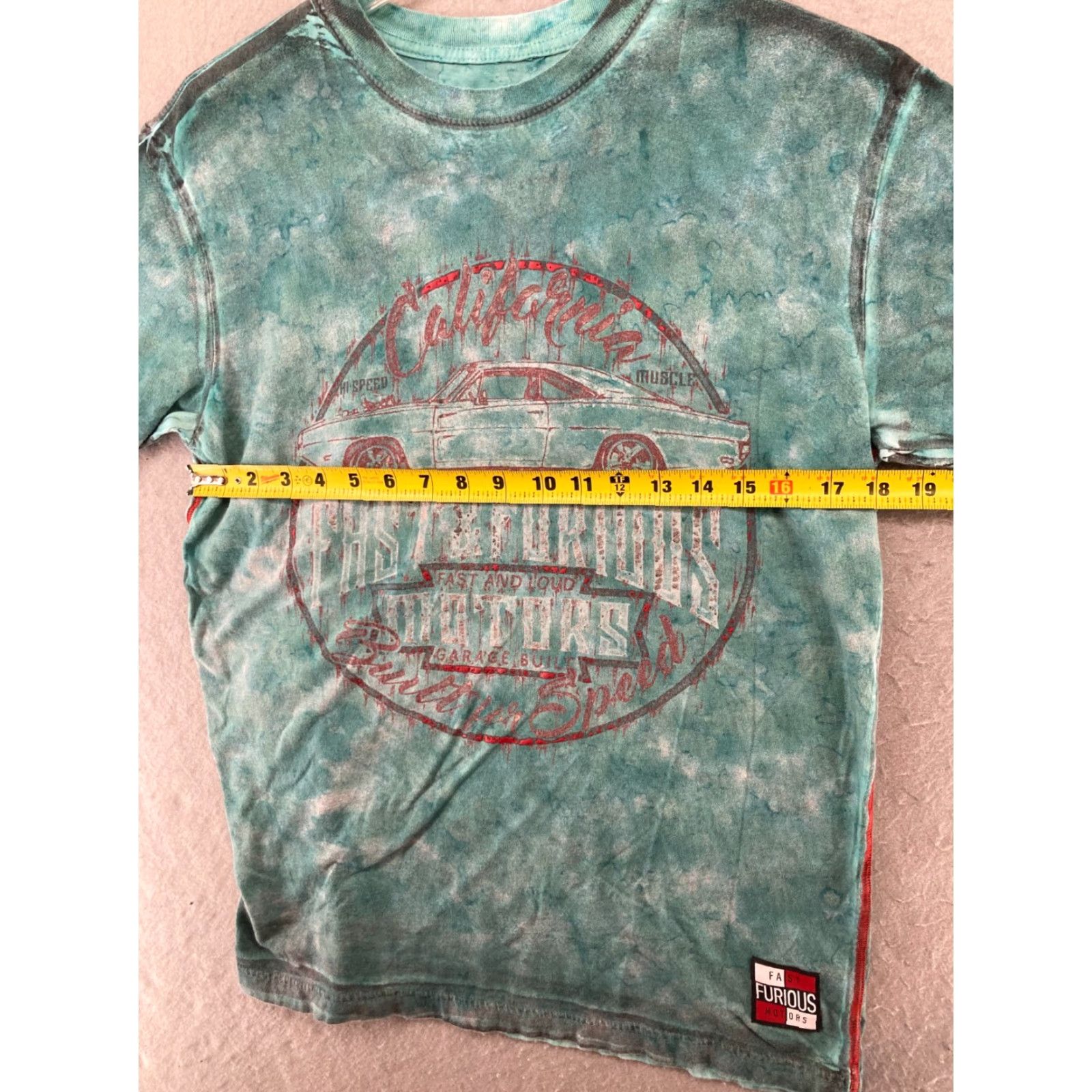 Affliction Affliction TShirt Mens Short Sleeve Crew Neck Blue Tie Dye Built For Speed M Cars Movie Graphic Print 90s Theme Mens Size US M / EU 48-50 / 2 - 2 Thumbnail
