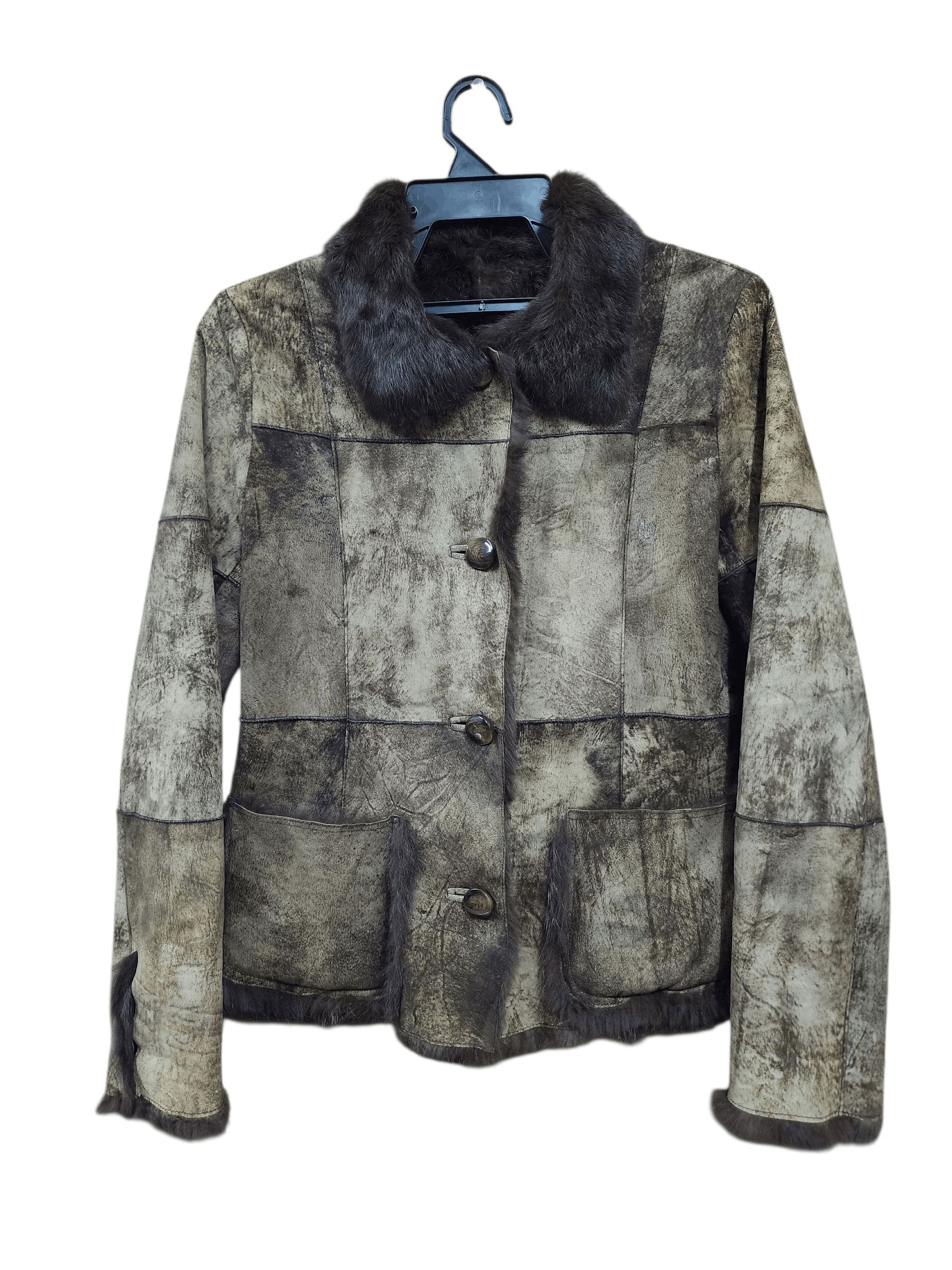 Japanese Brand Elegance Rabbit Fur For Lady Leather Jacket Size M / US 6-8 / IT 42-44 - 1 Thumbnail