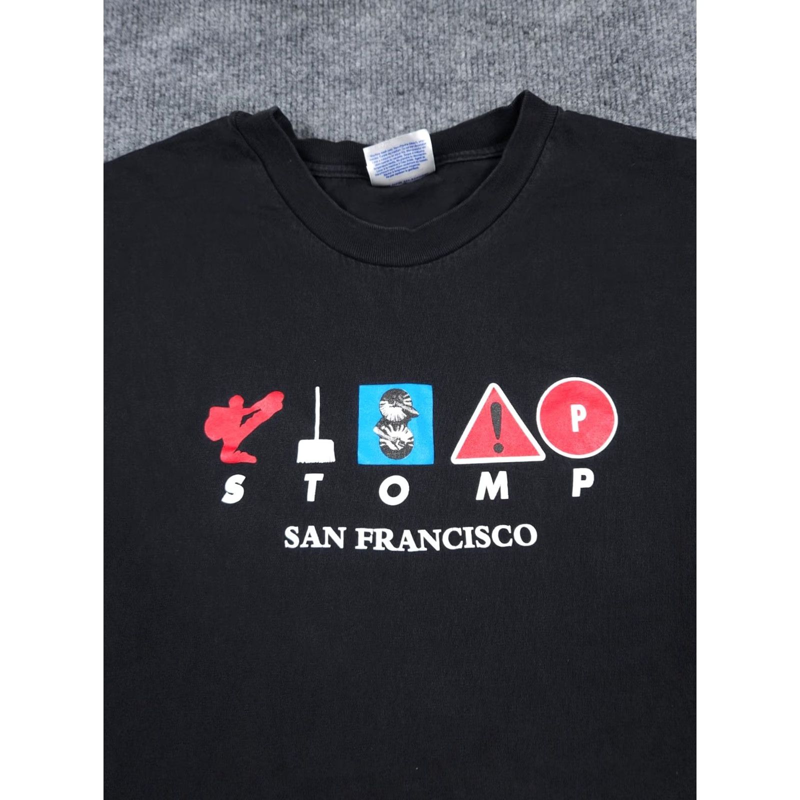 Hanes VINTAGE Hanes Beefy-T T-Shirt Men's XL Black Graphic Spellout Double Sided STOMP San Francisco Graphic Print Size US XL / EU 56 / 4 - 3 Thumbnail