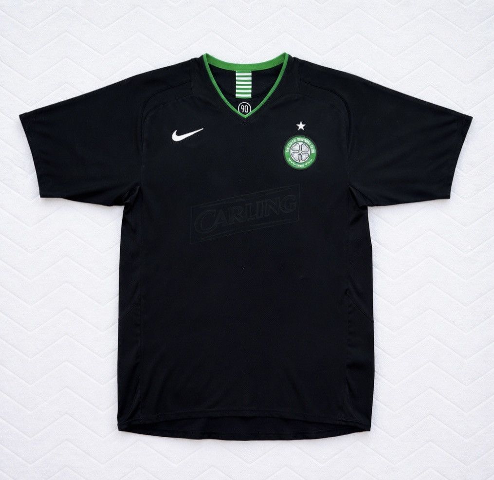 Nike VTG Nike Celtic FC Black Away Jersey Carling Era Football Size US M / EU 48-50 / 2 - 14 Thumbnail