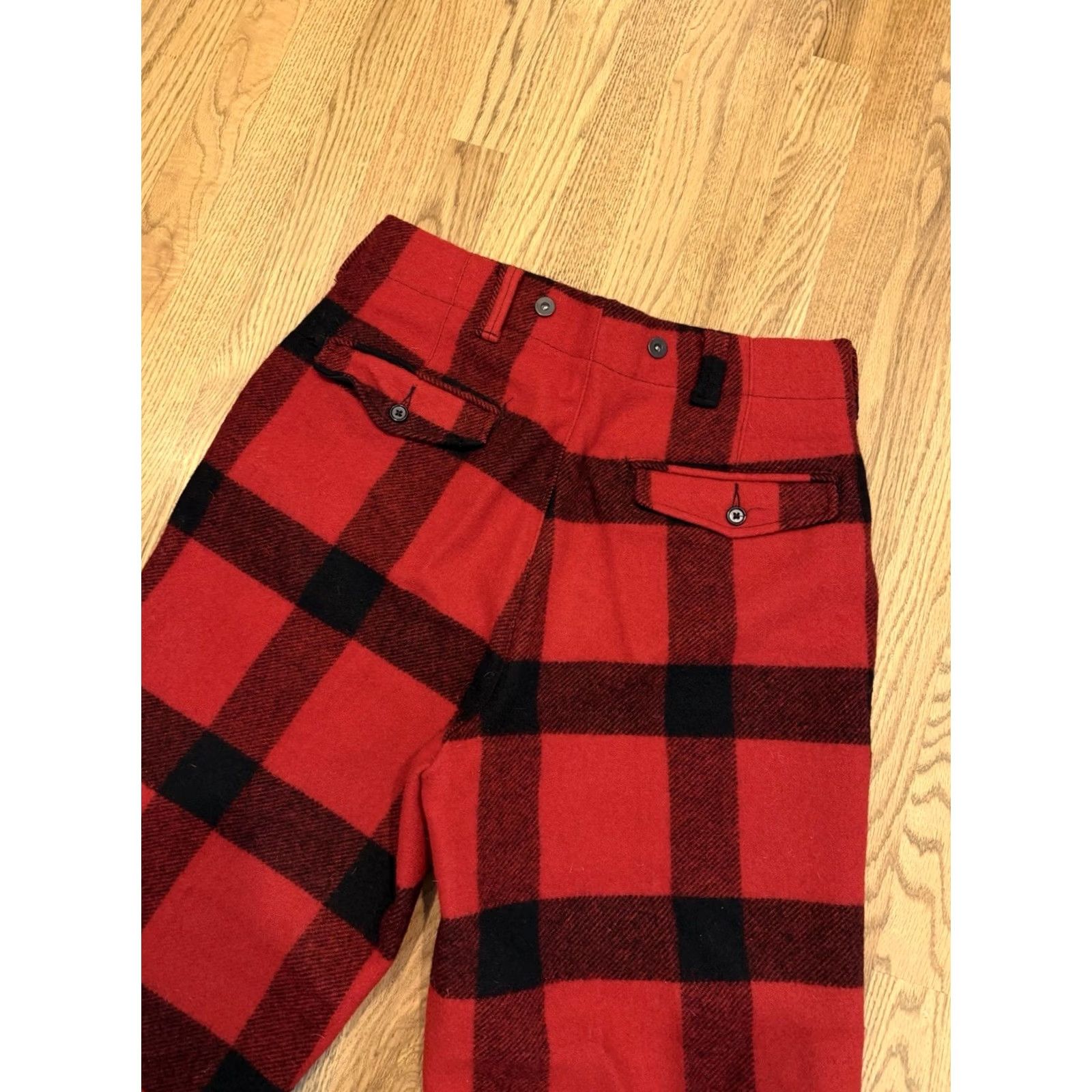 Vintage Vintage Woolrich Hunting Pants Mens 34 Red Black Buffalo Plaid Wool Blend Vtg Size US 34 / EU 50 - 5 Thumbnail