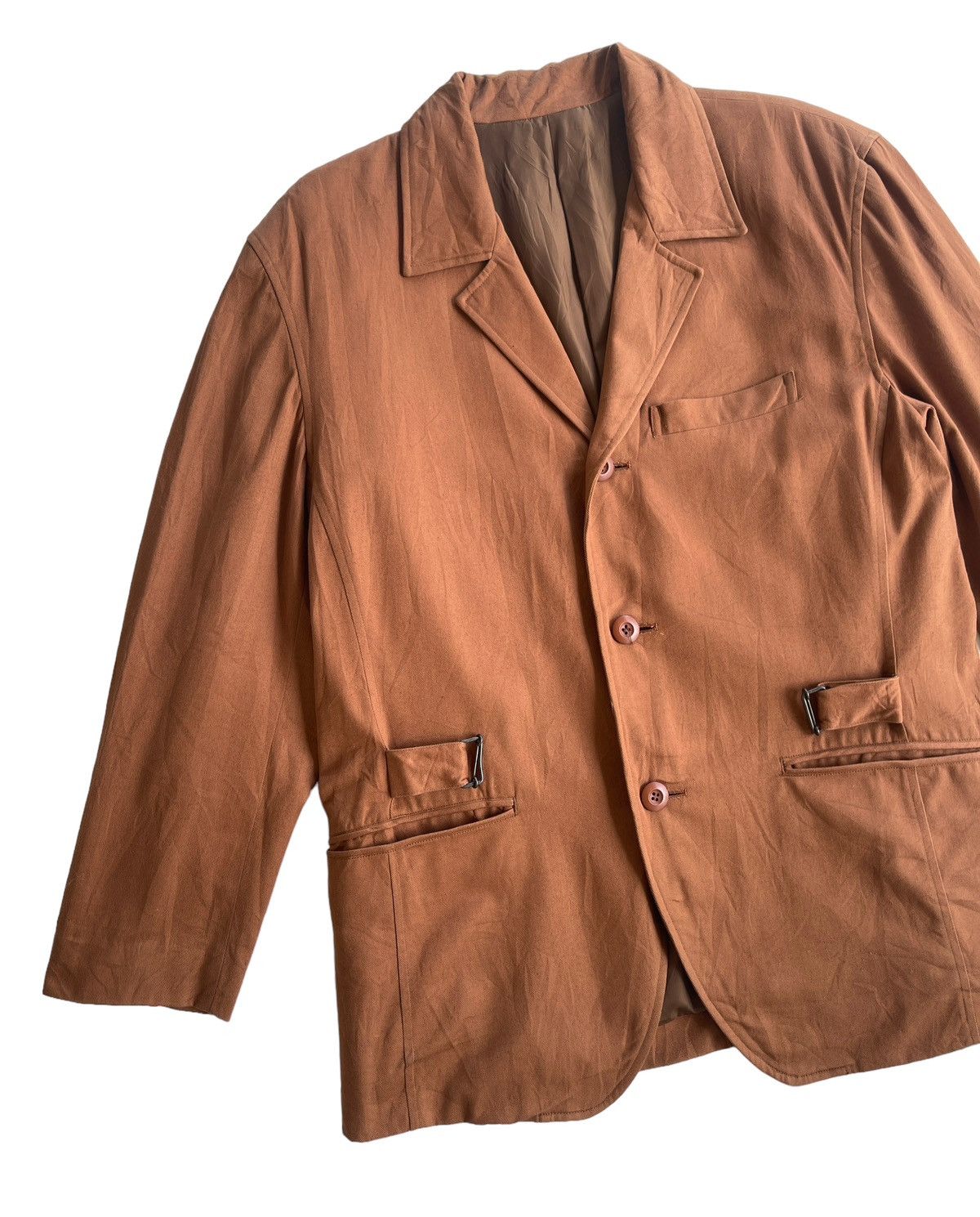 Issey Miyake 80s Issey Miyake Men Buckle Back Jacket Coat Size US M / EU 48-50 / 2 - 7 Thumbnail