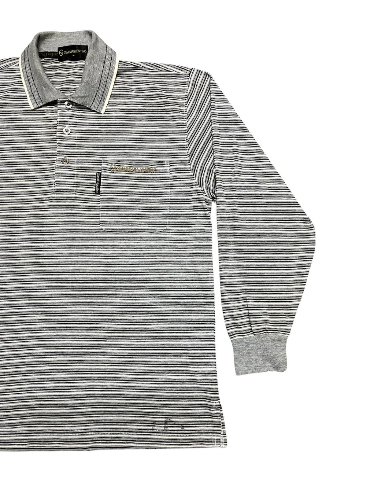 Gianni Valentino 💥Gianni Valentino Vintage 90s Striped Polo Longsleeves Size US M / EU 48-50 / 2 - 3 Thumbnail