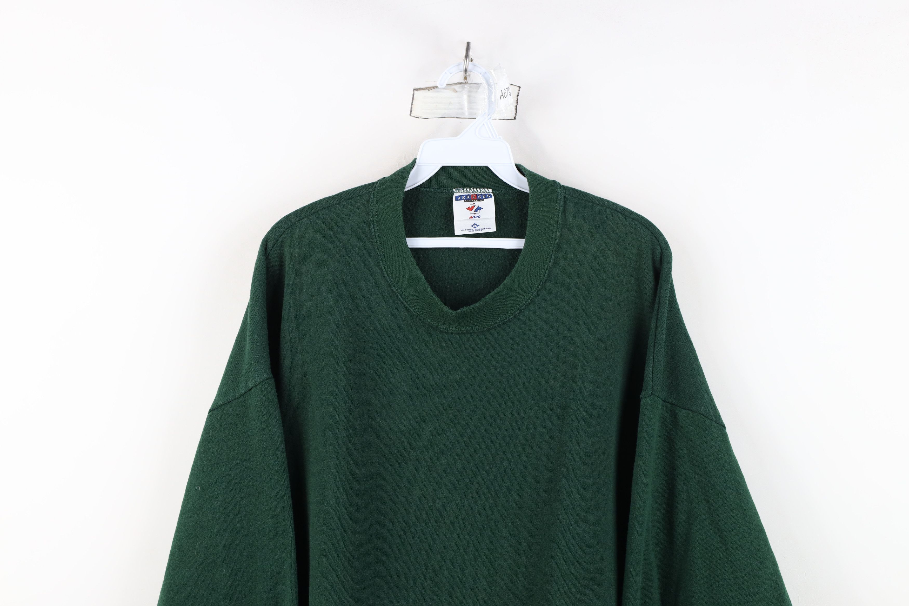 Vintage Vintage 90s Streetwear Crewneck Sweatshirt Hunter Green USA Size US XXL / EU 58 / 5 - 2 Thumbnail