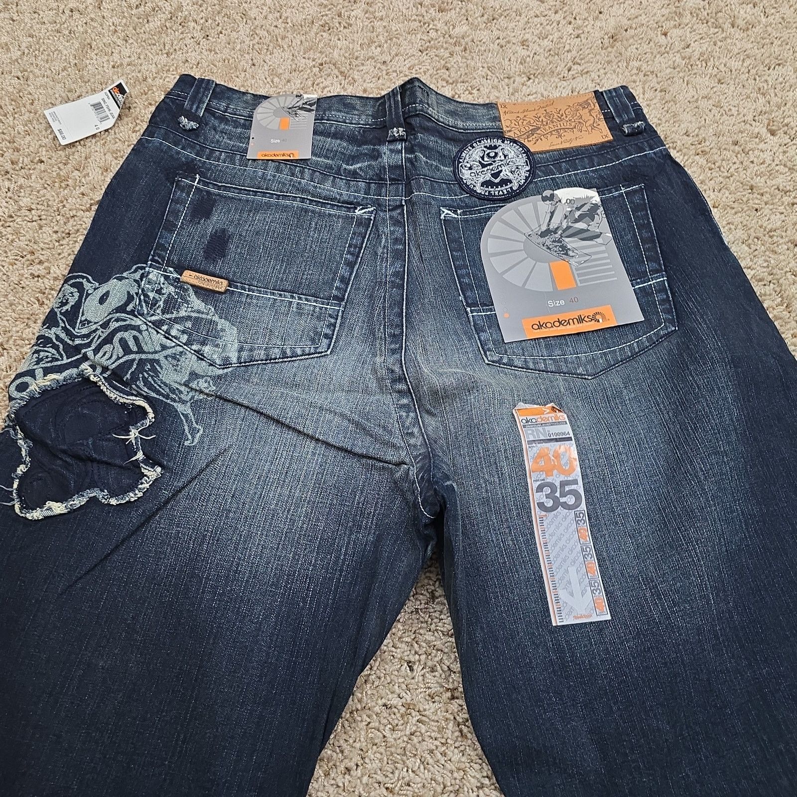 Akademiks Vintage Akademiks Baggy Wide Leg Pinkman Jeans 40x35 NWT Size US 40 / EU 56 - 3 Thumbnail