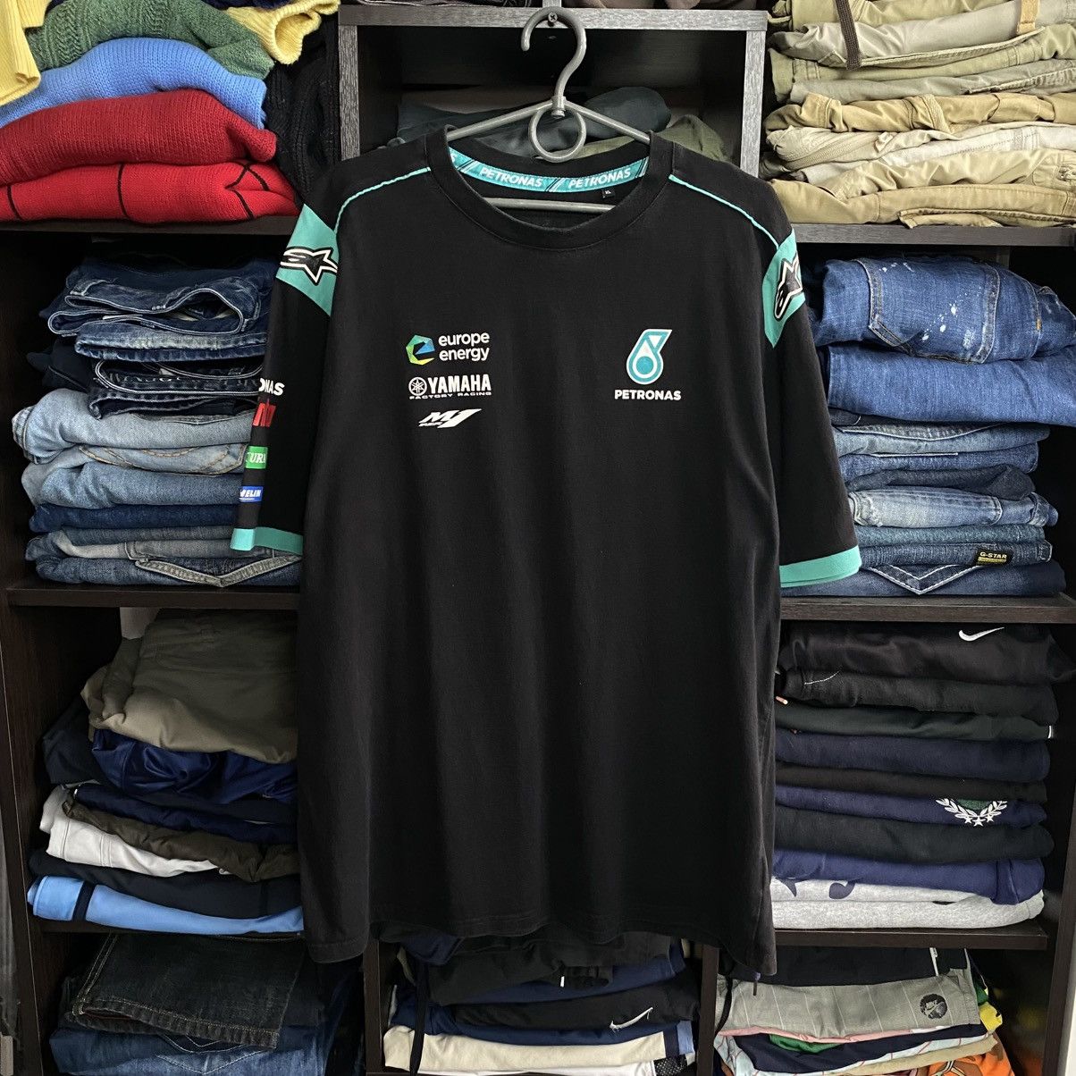 Yamaha Vintage Yamaha Petronas Michelin Alpinastar big logo tee Size US XL / EU 56 / 4 - 1 Thumbnail