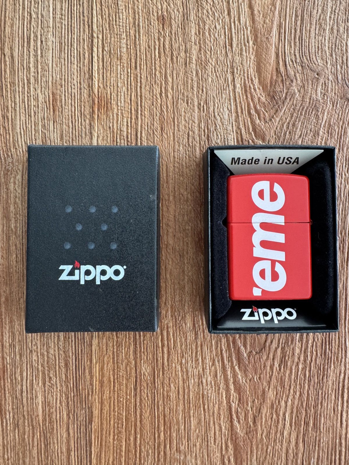 Supreme Logo Zippo Red lighter Brand New Box