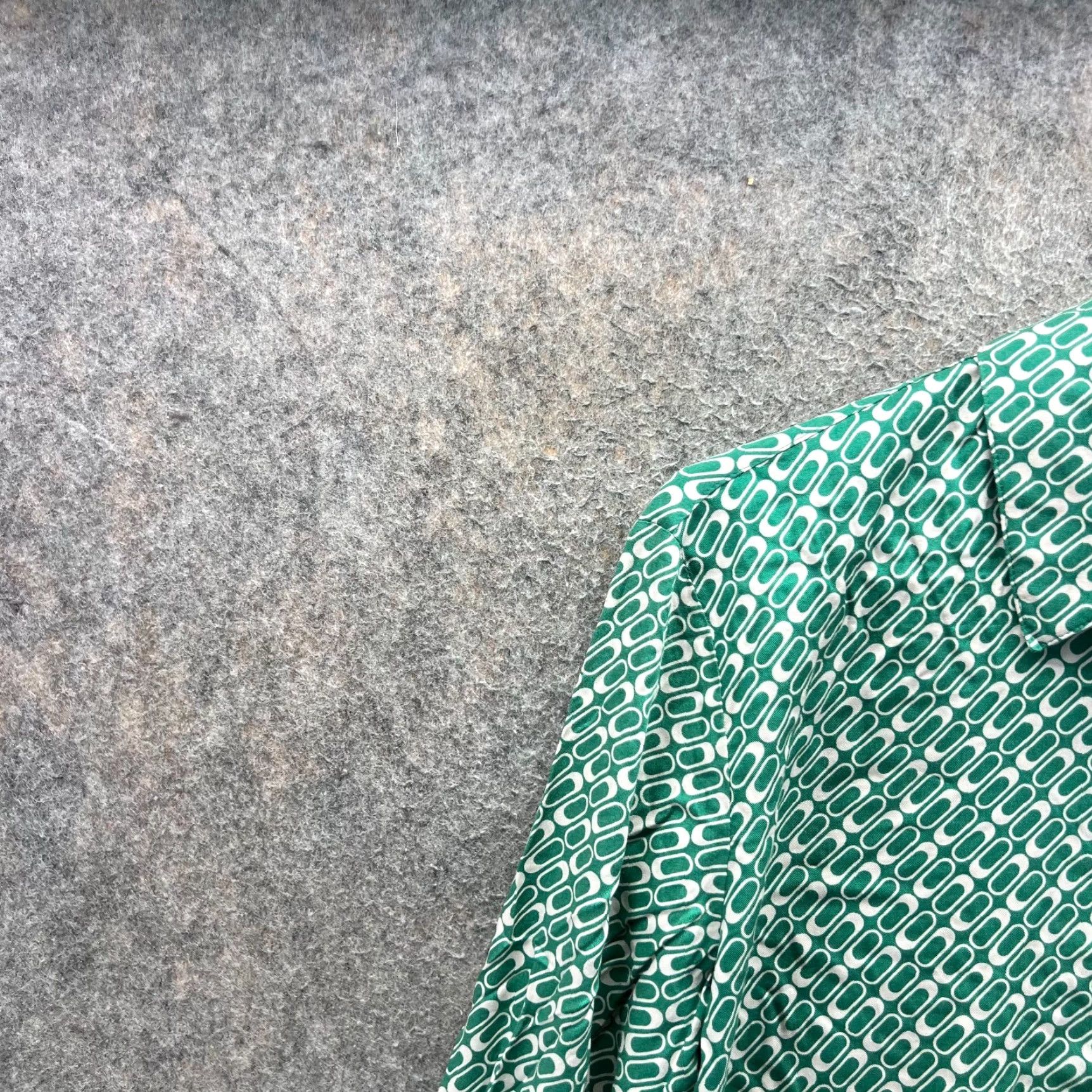 Theory Theory Shirt Women Petite Green Pattern Geometric Silk Button-Up Shirt Sunaya HP 325 Size S / US 4 / IT 40 - 6 Thumbnail