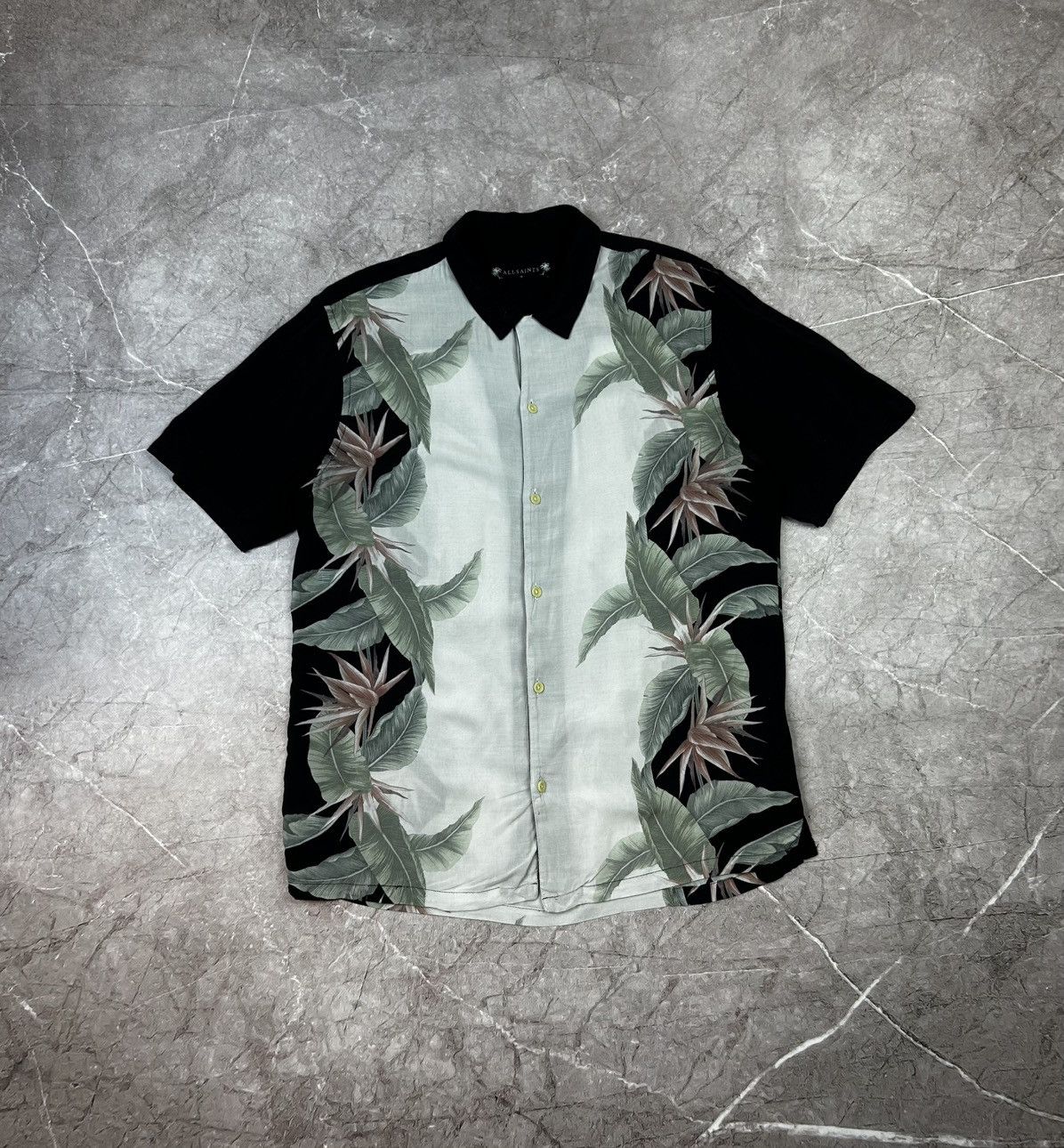 Men AllSaints Shirts Button Up Hawaiian all saints luxury M