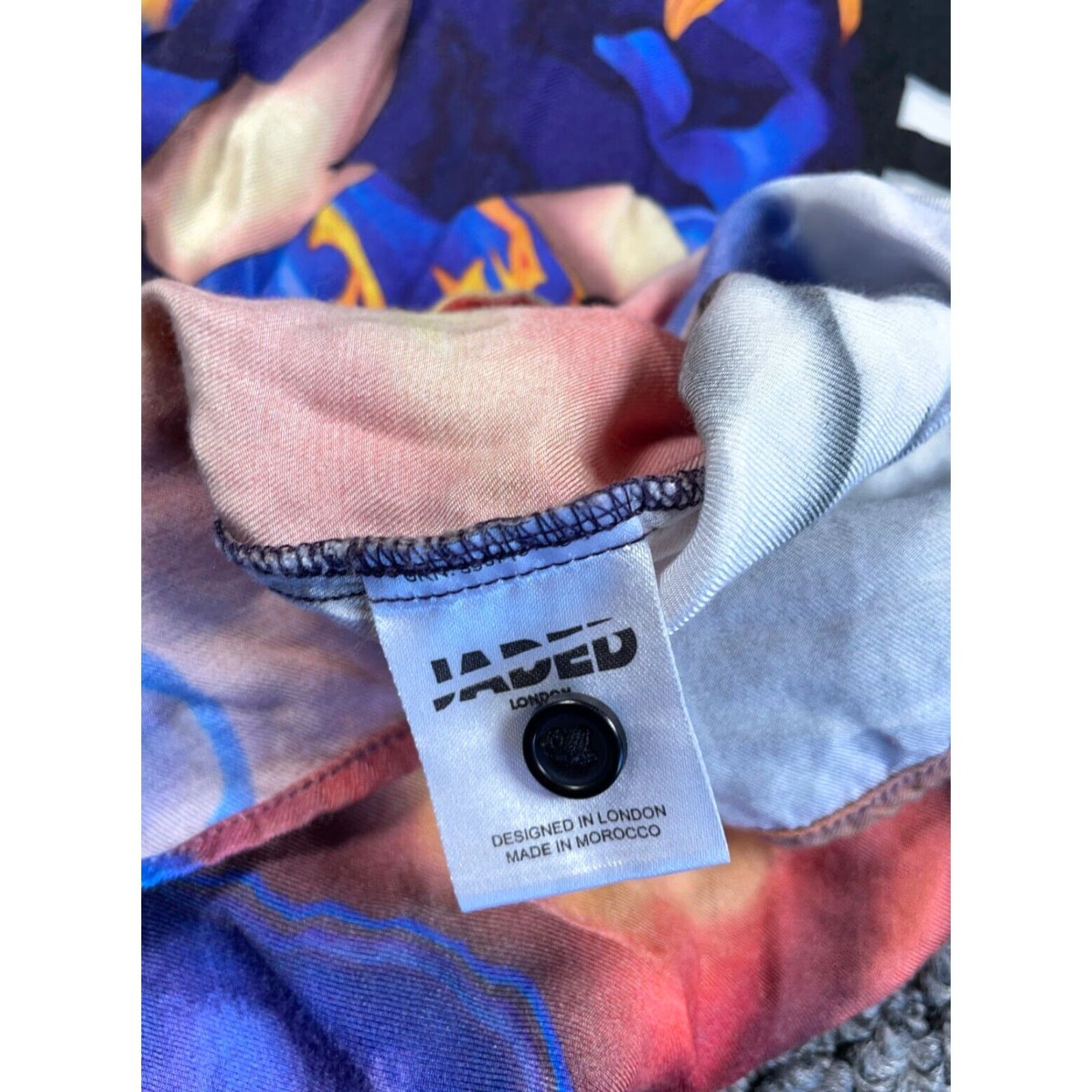 Jaded London Jaded London Anime Half Flame Shirt Women's Small Blue Colorful Viscose Retro Size S / US 4 / IT 40 - 4 Thumbnail