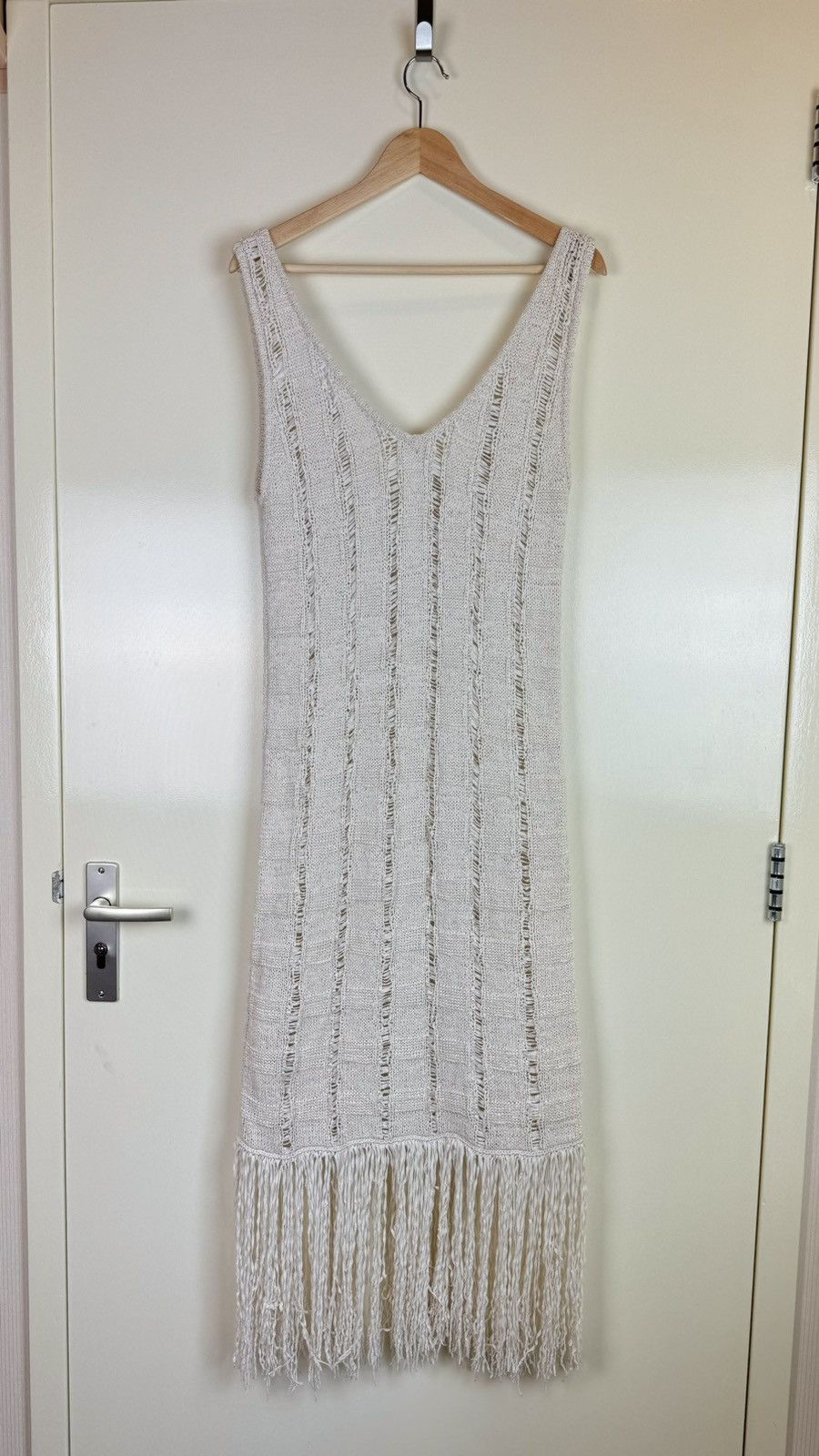 REMAIN Birger Christensen Remain cotton crochet knit fringe tassels maxi dress summer Size L / US 10 / IT 46 - 13 Thumbnail