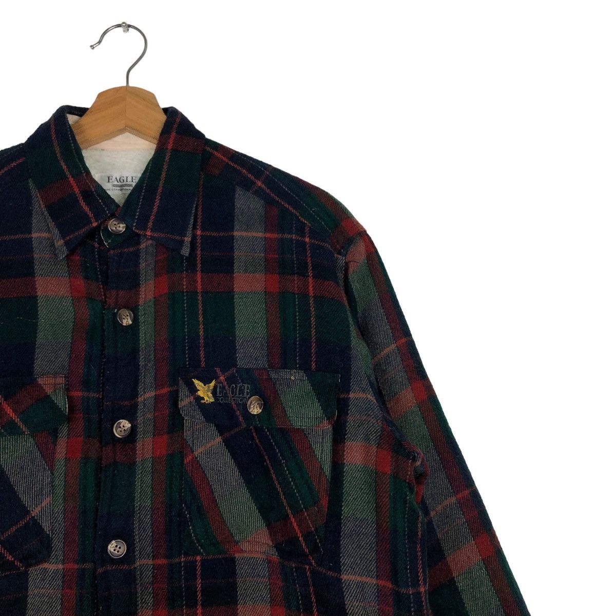 Flannel 🔥Vtg Flannel Wool Jacket Eagle Japan Tartan Design Checked Size US M / EU 48-50 / 2 - 6 Thumbnail