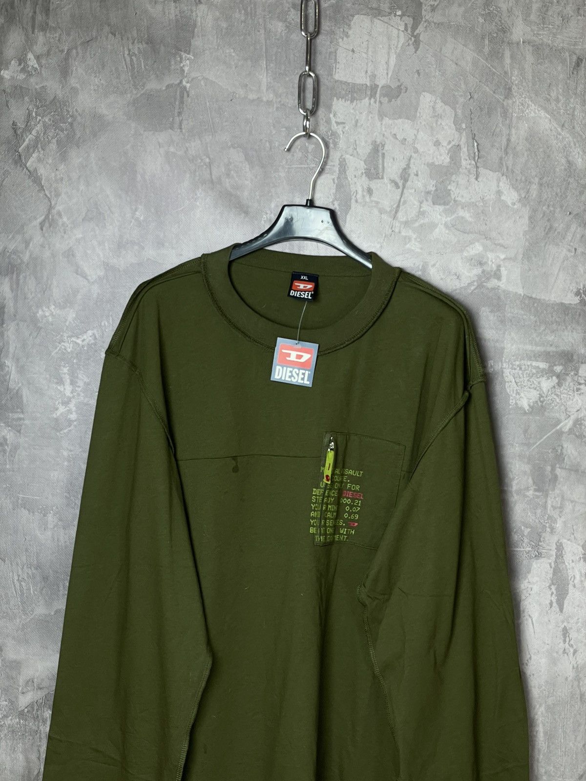 Diesel × Vintage Vintage Y2K Diesel Printed Long Sleeve T-Shirt Center Logo Size US XL / EU 56 / 4 - 2 Thumbnail