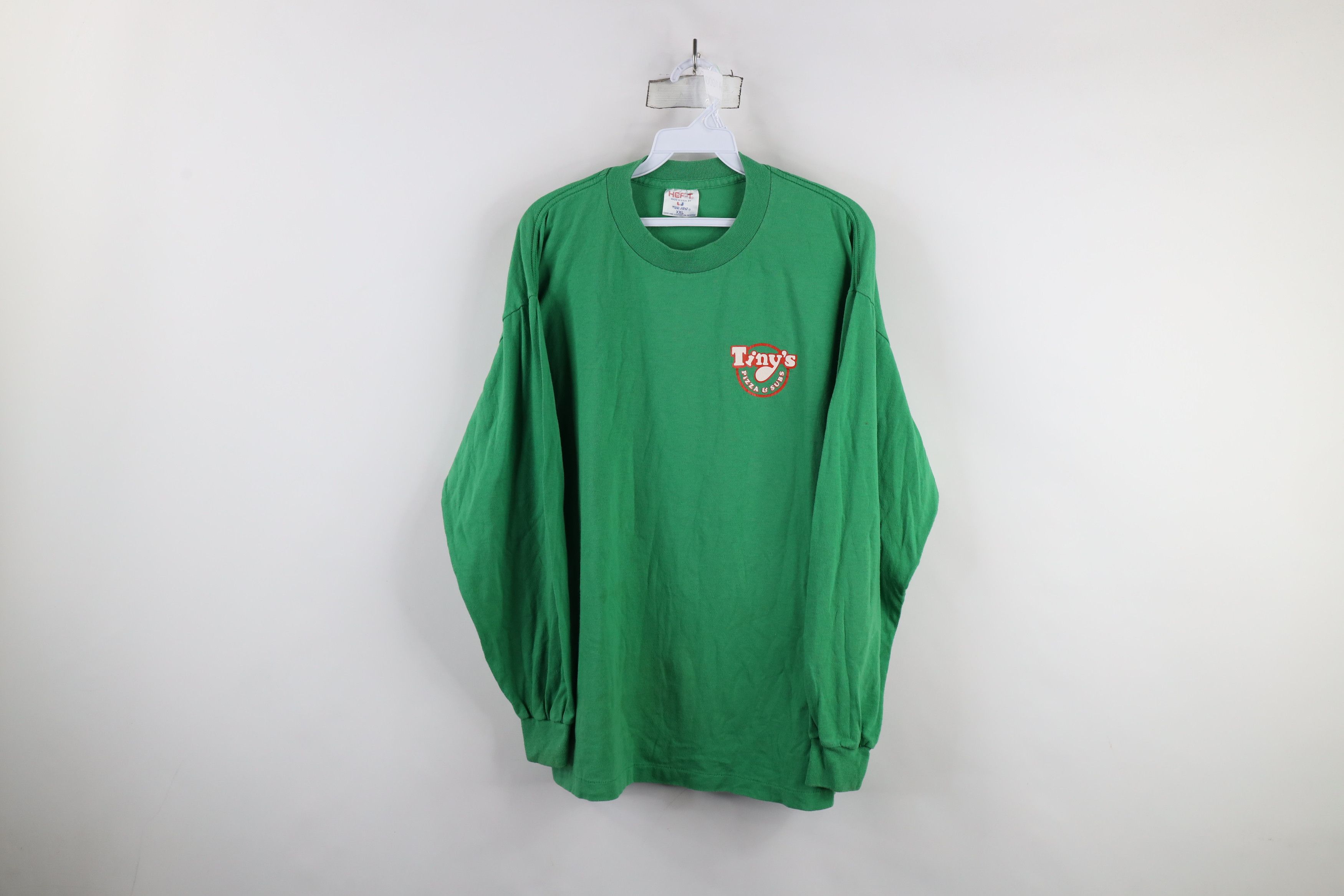 Vintage Vintage 90s Pizza and Subs Long Sleeve T-Shirt Green USA Size US XXL / EU 58 / 5 - 1 Thumbnail