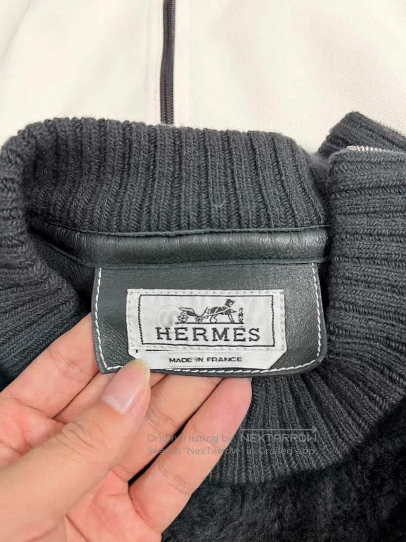 Hermes Hermes Men's Fur and Leather Integrated Jacket, 66% Wool, Size M / US 6-8 / IT 42-44 - 4 Thumbnail