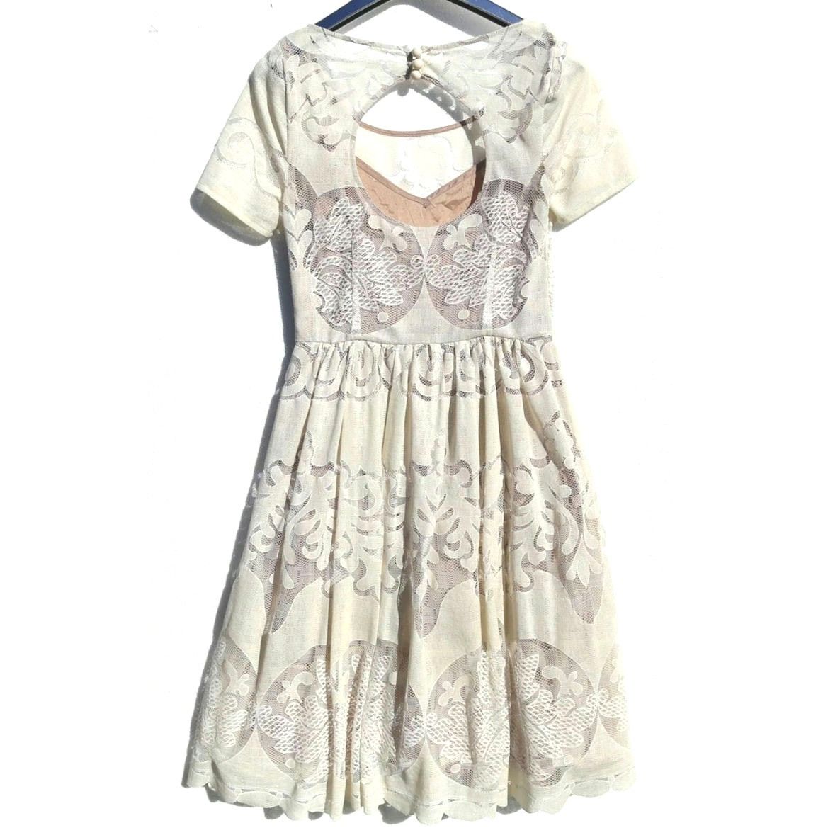 Anthropologie New Ivoire Lace Dress by Tracy Reese $188 SIZE 6 Ivory Midi Size M / US 6-8 / IT 42-44 - 5 Thumbnail
