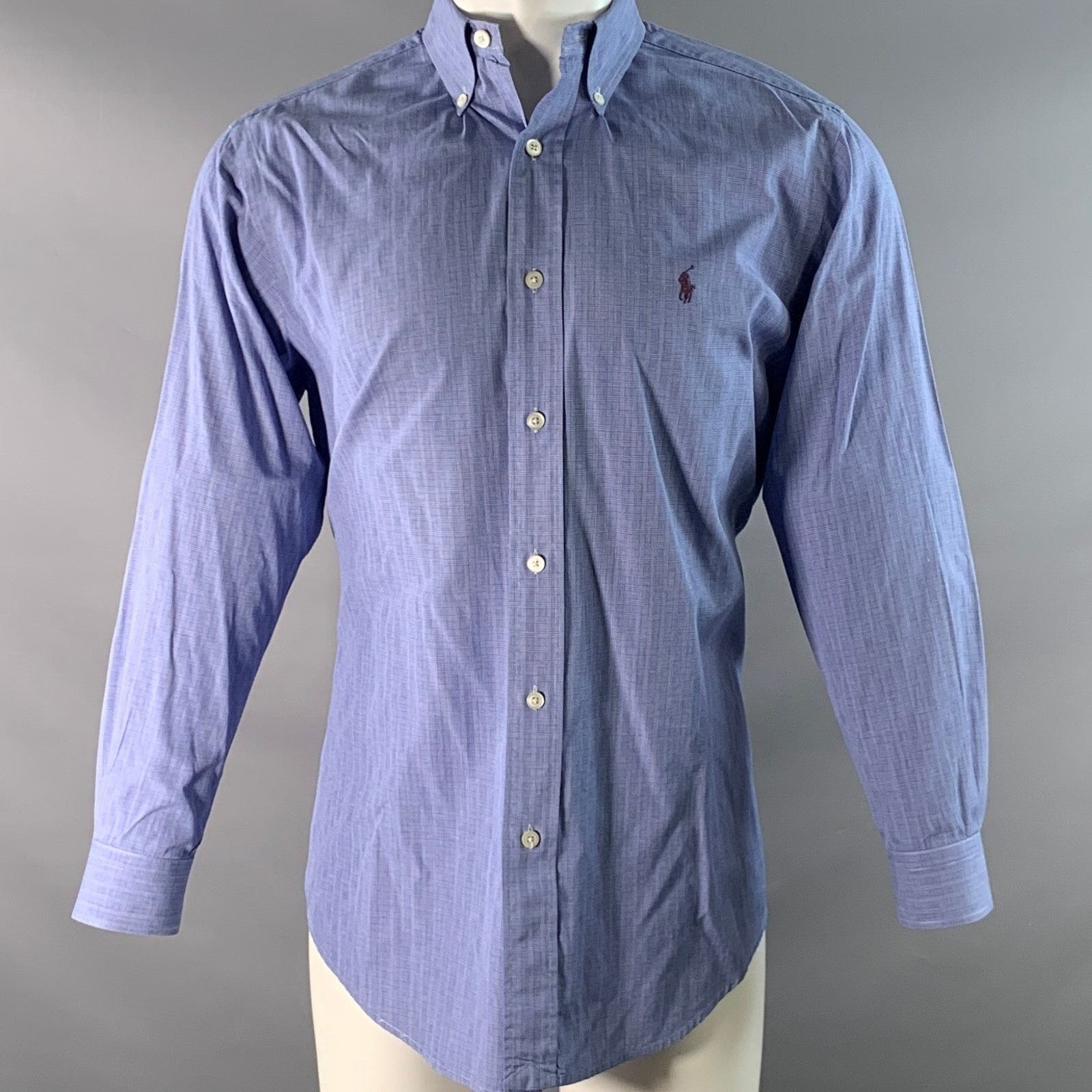 Polo Ralph Lauren Size M Blue White Plaid Cotton Long Sleeve Shirt Size US M / EU 48-50 / 2 - 1 Thumbnail