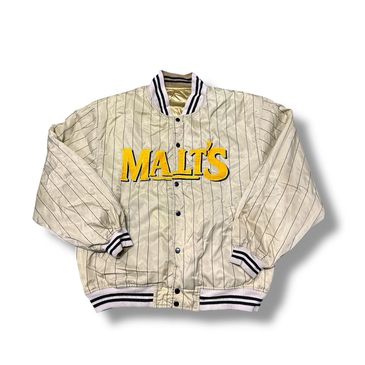 Vintage Malt’s Beer Baseball Bomber Riversable Jacket