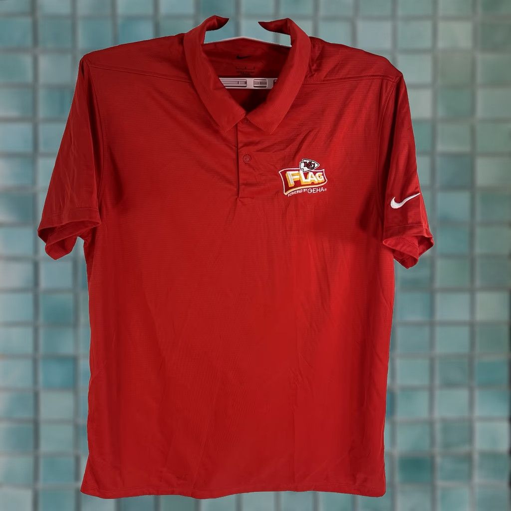 Nike Nike Polo Men's Red Kansas City Chief Flag Nike Golf Polo Short Sleeve - L Size US L / EU 52-54 / 3 - 1 Thumbnail