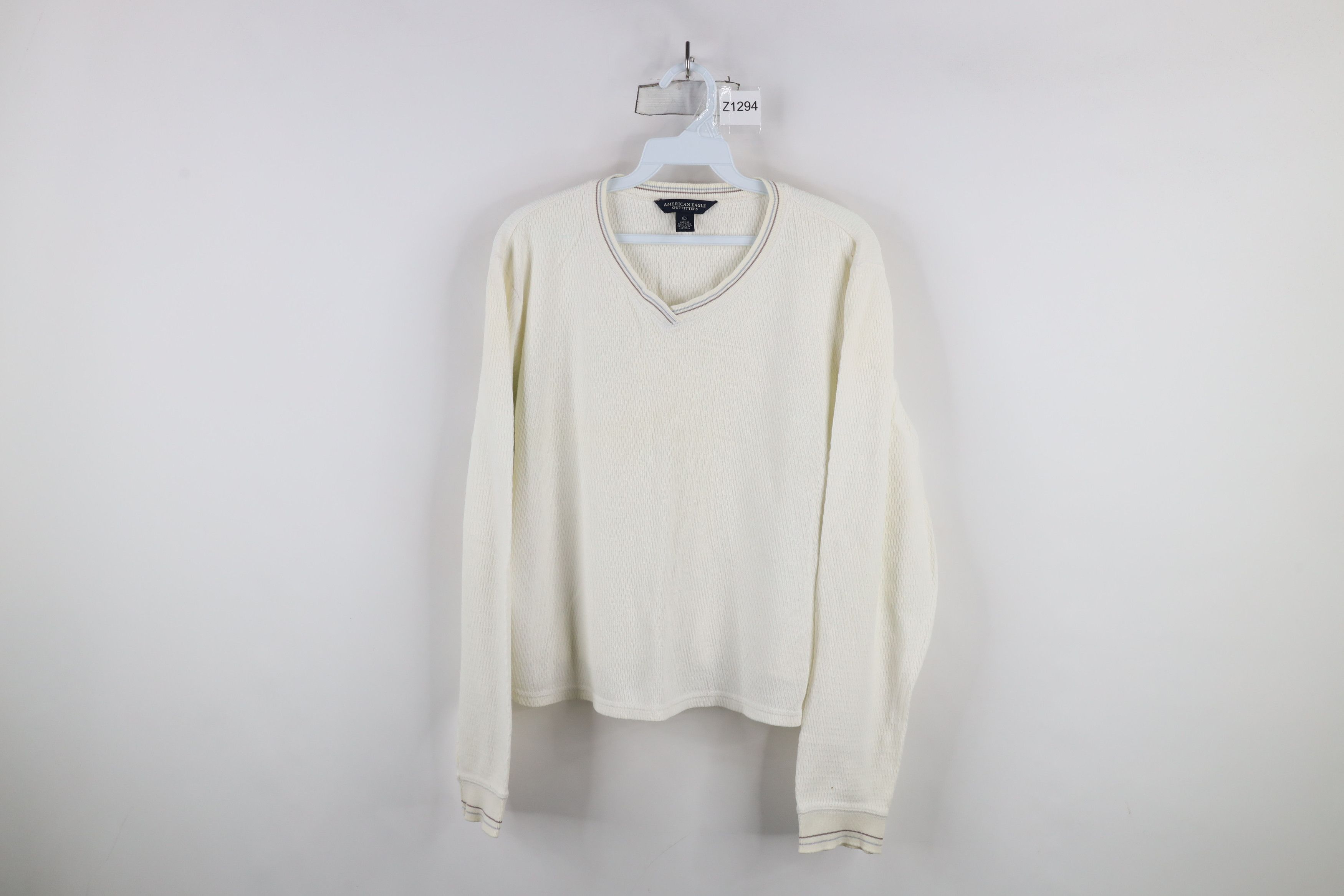 American Eagle Outfitters × Vintage Vintage 90s Y2K American Eagle Thermal Waffle Knit T-Shirt Size L / US 10 / IT 46 - 1 Thumbnail