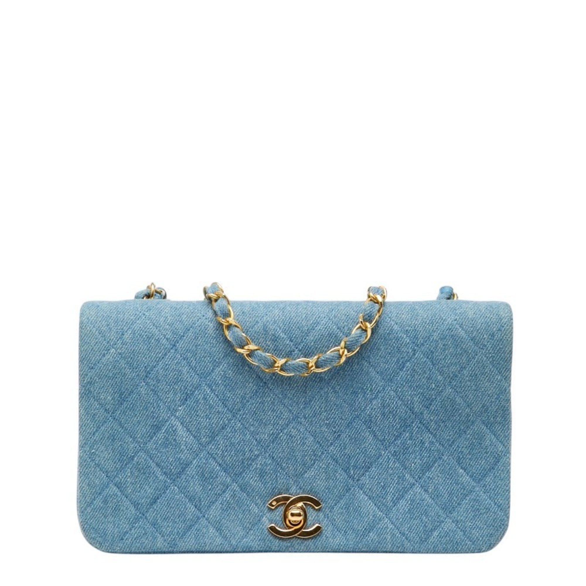 Chanel CHANEL Coco Mark Matelasse Chain Shoulder Bag Blue Denim Women's Size ONE SIZE - 1 Thumbnail