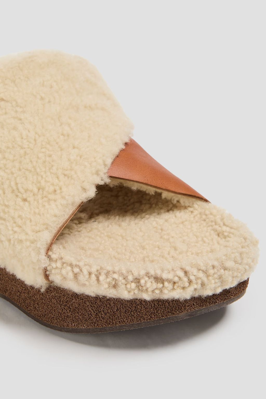 Chloe o1y0825 Leather Slippers in Beige/Brown Size US 7 / IT 37 - 3 Thumbnail