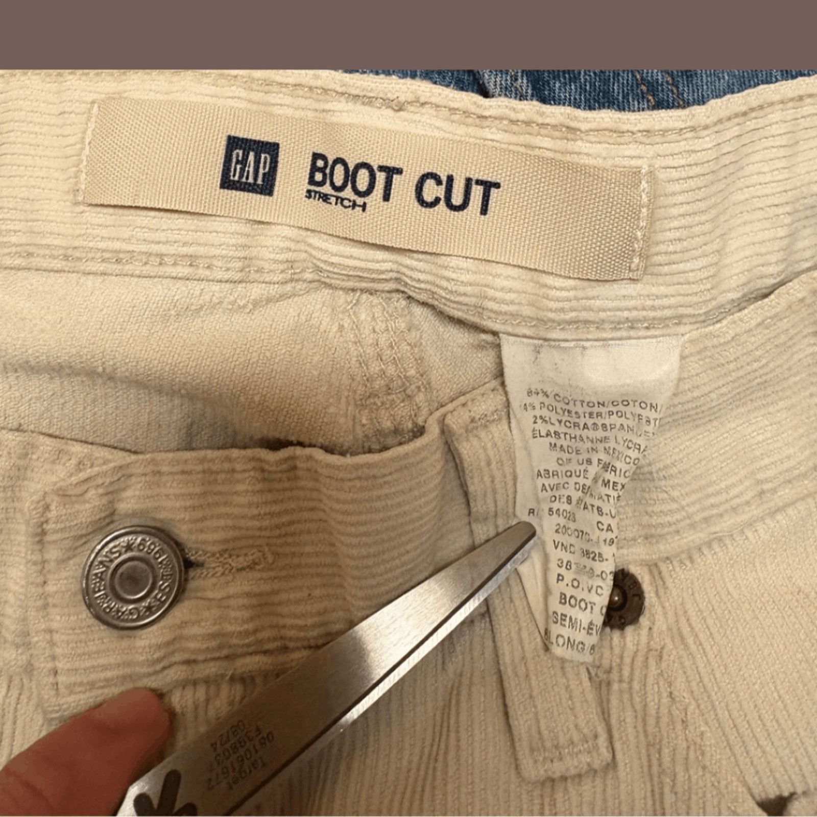Gap × Vintage VTG Bootcut Pants | GAP Cream Corduroy | Y2K Neutral Vibe Size 29" - 4 Thumbnail