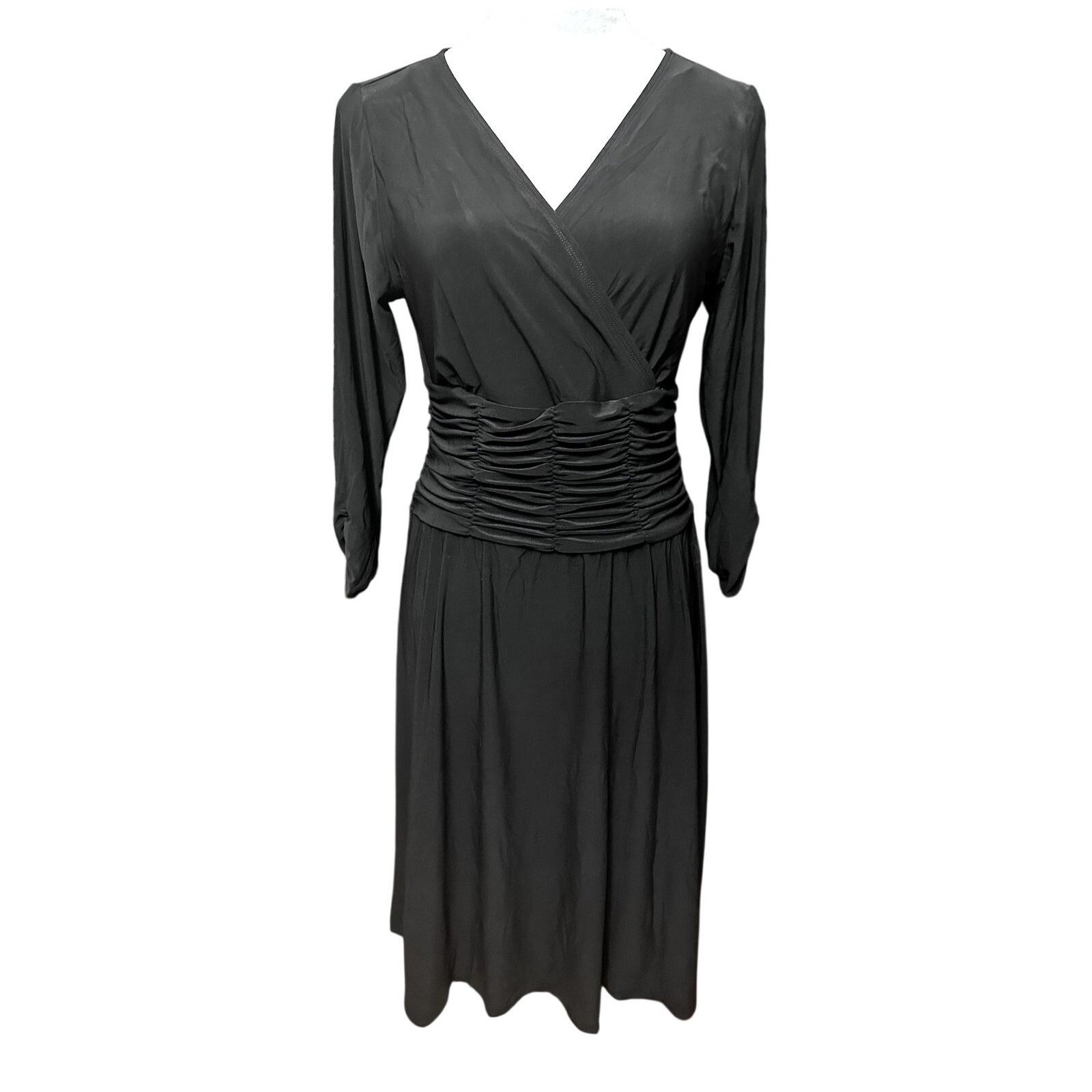 Other NY Collection Women's Ruched A Line 3/4 Sleeve Dress MP NWT Size M / US 6-8 / IT 42-44 - 2 Thumbnail