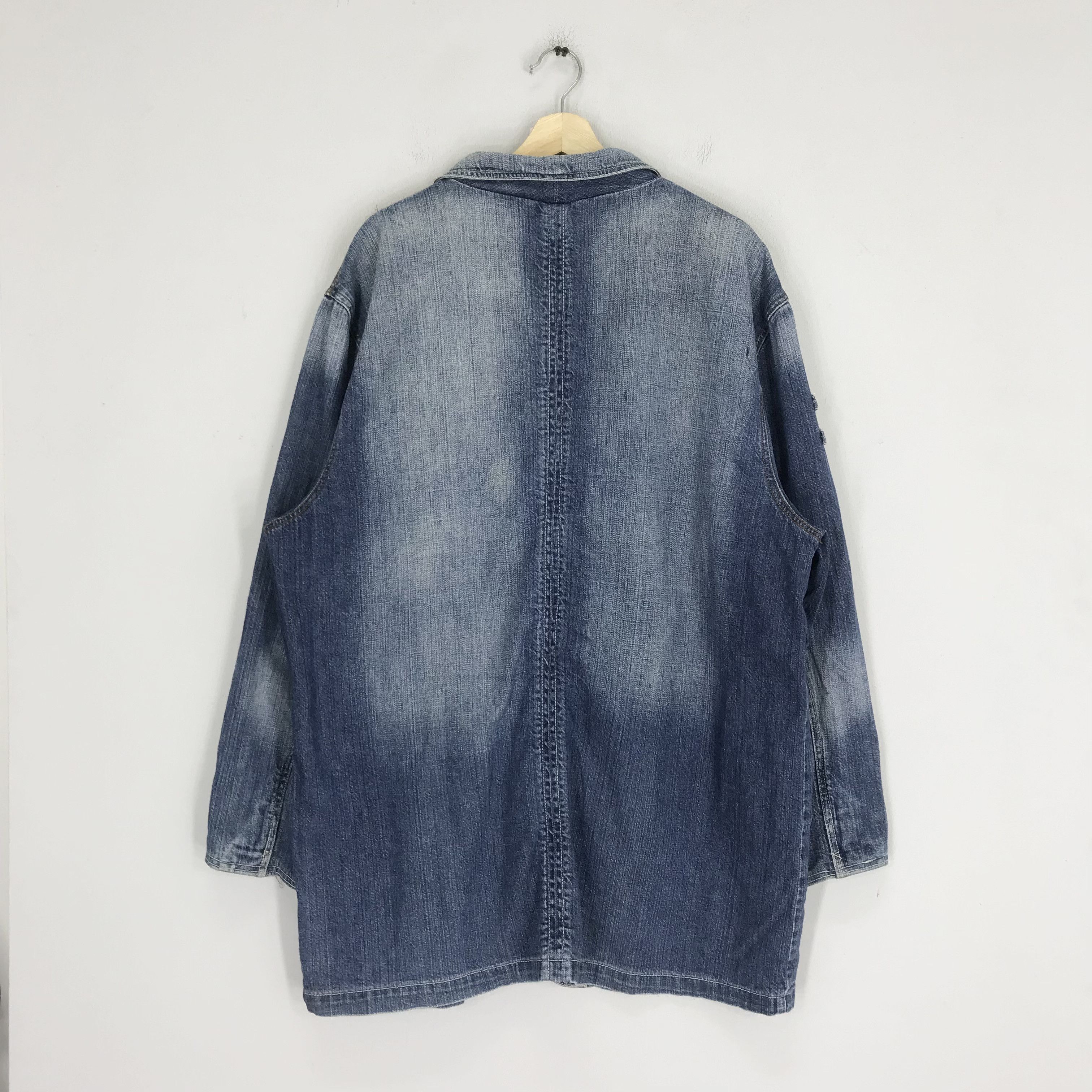 Sean John × Vintage Vintage 90s Sean John Denim Workers Jacket Stone Wash Blue Size US L / EU 52-54 / 3 - 2 Thumbnail