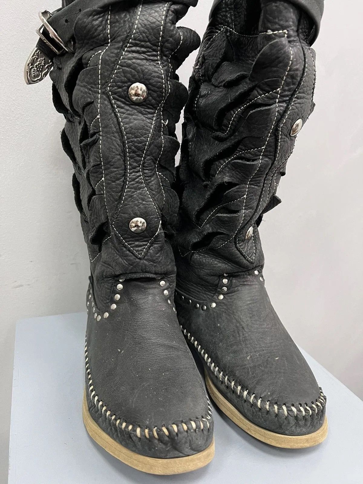 A.S.98 Vintage japanese high western boots shoes rare y2k Size US 7 / IT 37 - 14 Thumbnail
