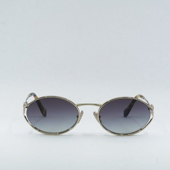 Miu Miu Miu Miu MU52YS ZVN5D1 Sunglasses Pale Gold Oval Frame, Grey Size ONE SIZE - 3 Thumbnail