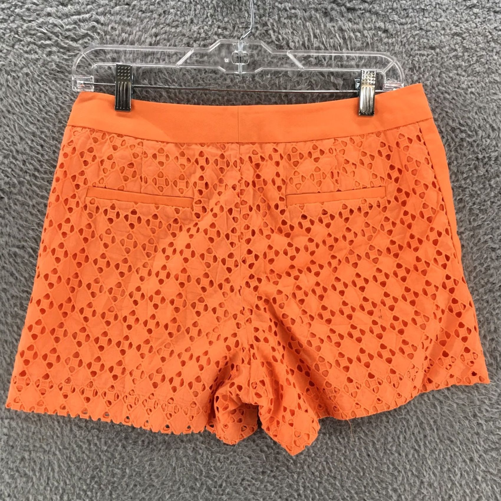 Calvin Klein Calvin Klein Eyelet Chino Shorts Womens 4 Orange Mid Rise Zip Fly Casual Size 27" / US 4 / IT 40 - 7 Thumbnail