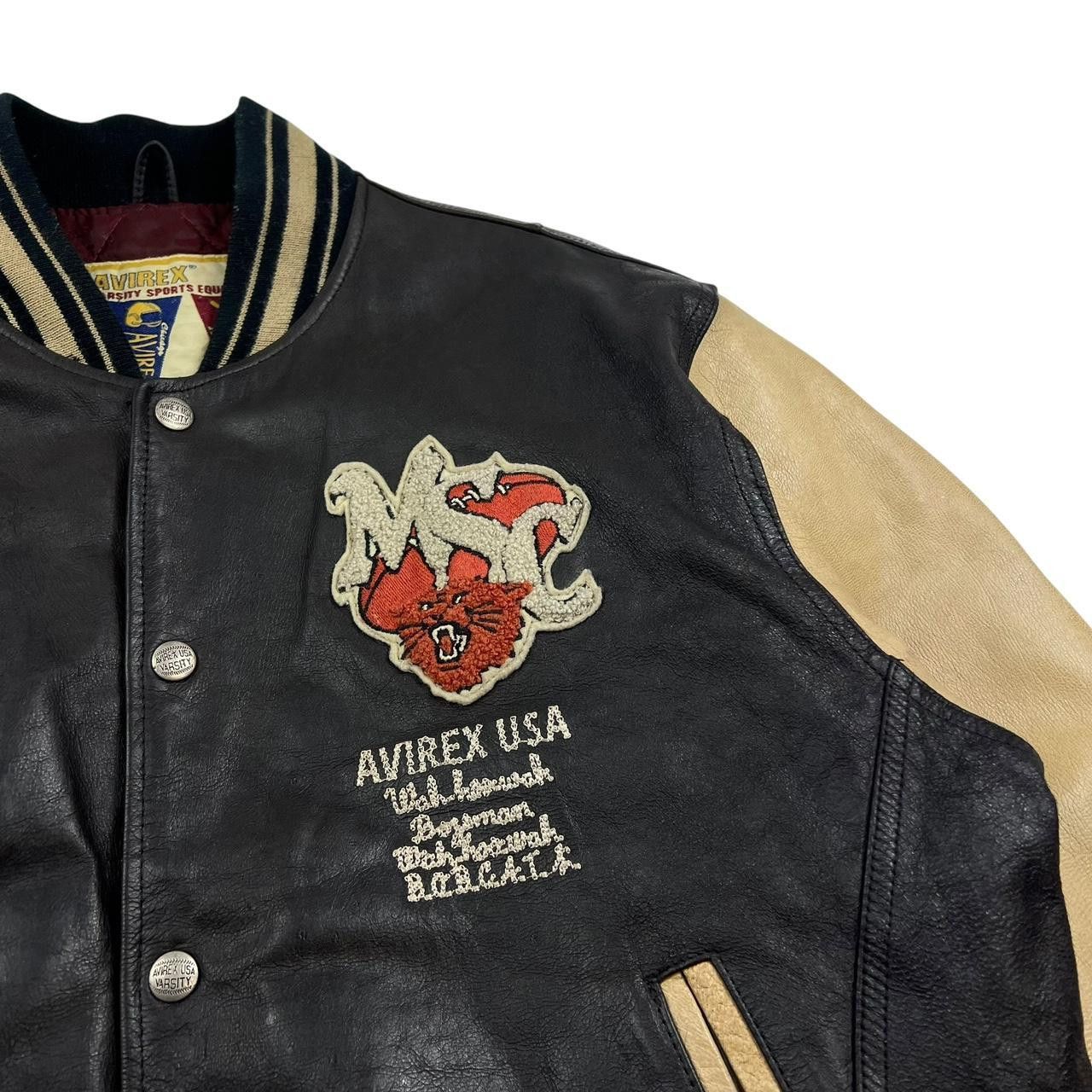 Avirex Vintage Avirex USA Bobcats football leather jacket - Medium Size US M / EU 48-50 / 2 - 3 Thumbnail