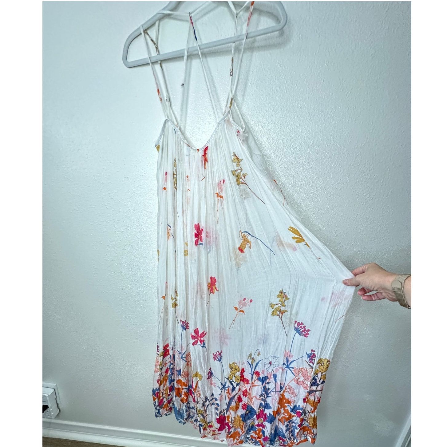 Other Lovestitch White Floral Sleeveless Scoop Cross-Back Maxi Size M / US 6-8 / IT 42-44 - 2 Thumbnail