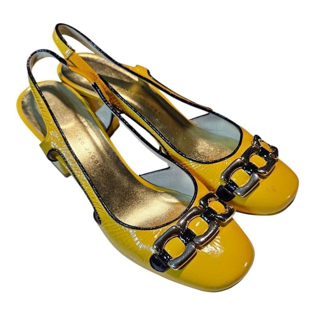 Marc Jacobs Marc Jacobs Yellow Slingback Heels Size 39.5 Size US 7.5 / IT 37.5 - 5 Thumbnail