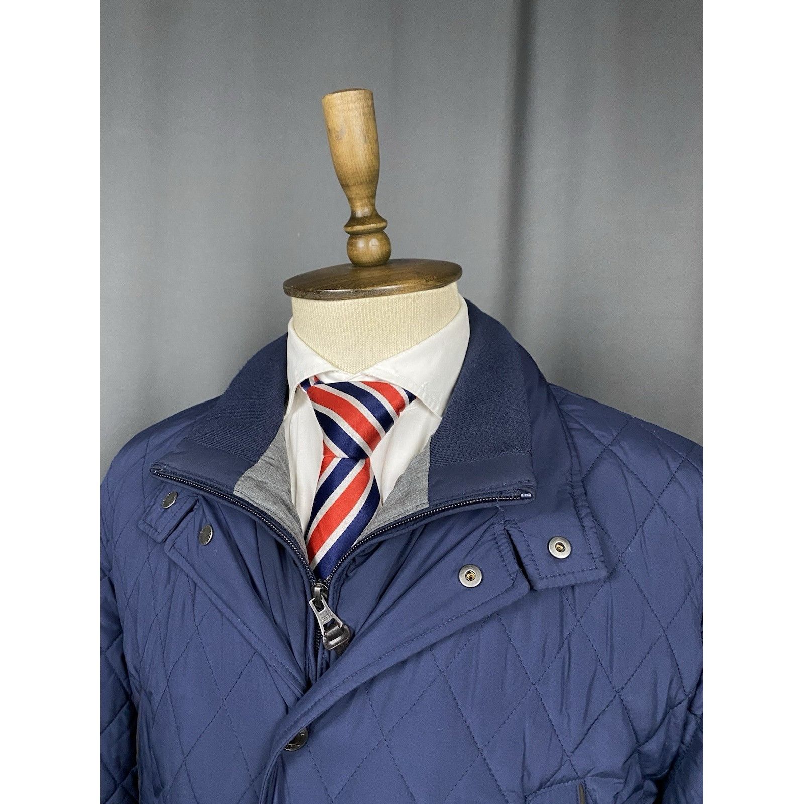 Hackett Hackett London Men's Blue Quilted Lined Insulated Waterproof Size US XL / EU 56 / 4 - 4 Thumbnail