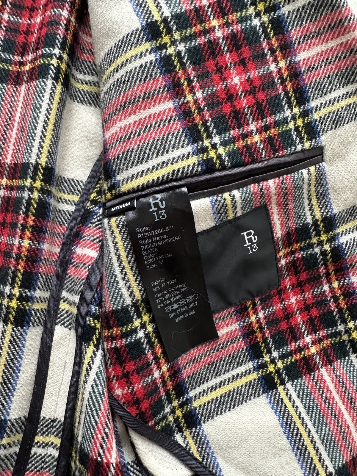 R13 R13 New York tartan wool blazer Tucked boyfriend USA luxury Size M / US 6-8 / IT 42-44 - 7 Thumbnail