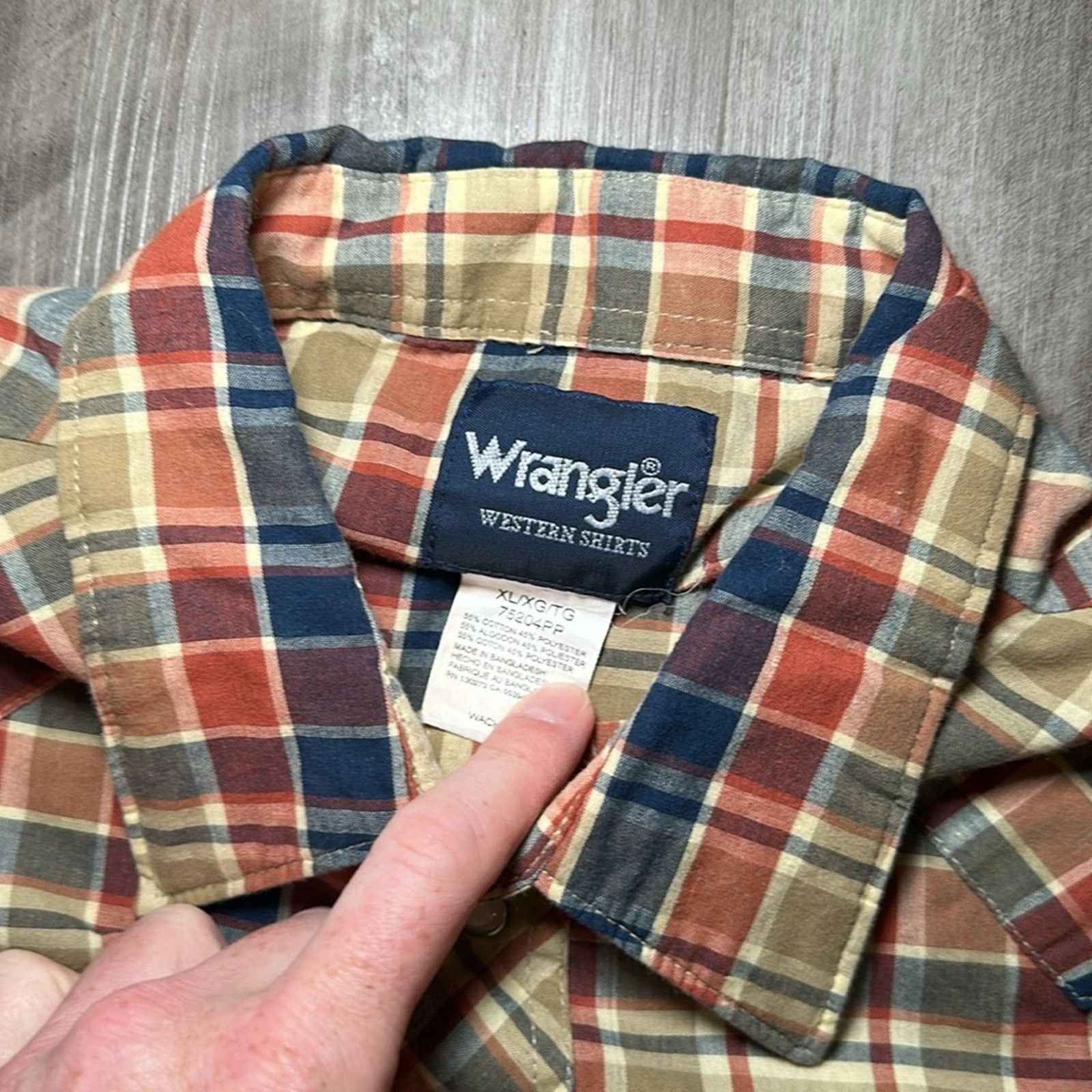 Wrangler Wrangler Western Long Sleeve Pearl Snap Button - XL Size US XL / EU 56 / 4 - 6 Thumbnail