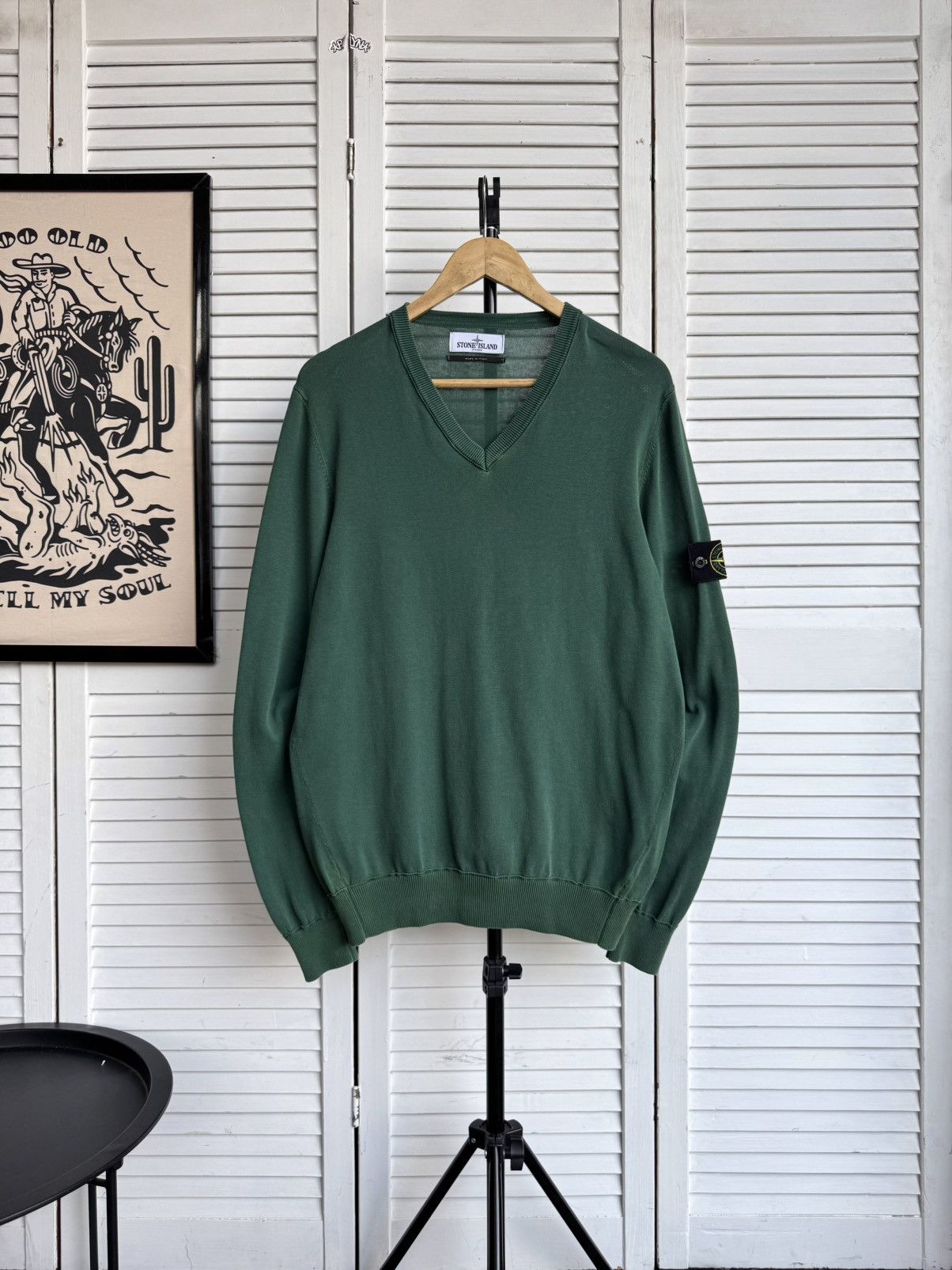 Stone Island Vintage Stone Island V Neck Summer Knitwear Sweater Size US L / EU 52-54 / 3 - 1 Thumbnail