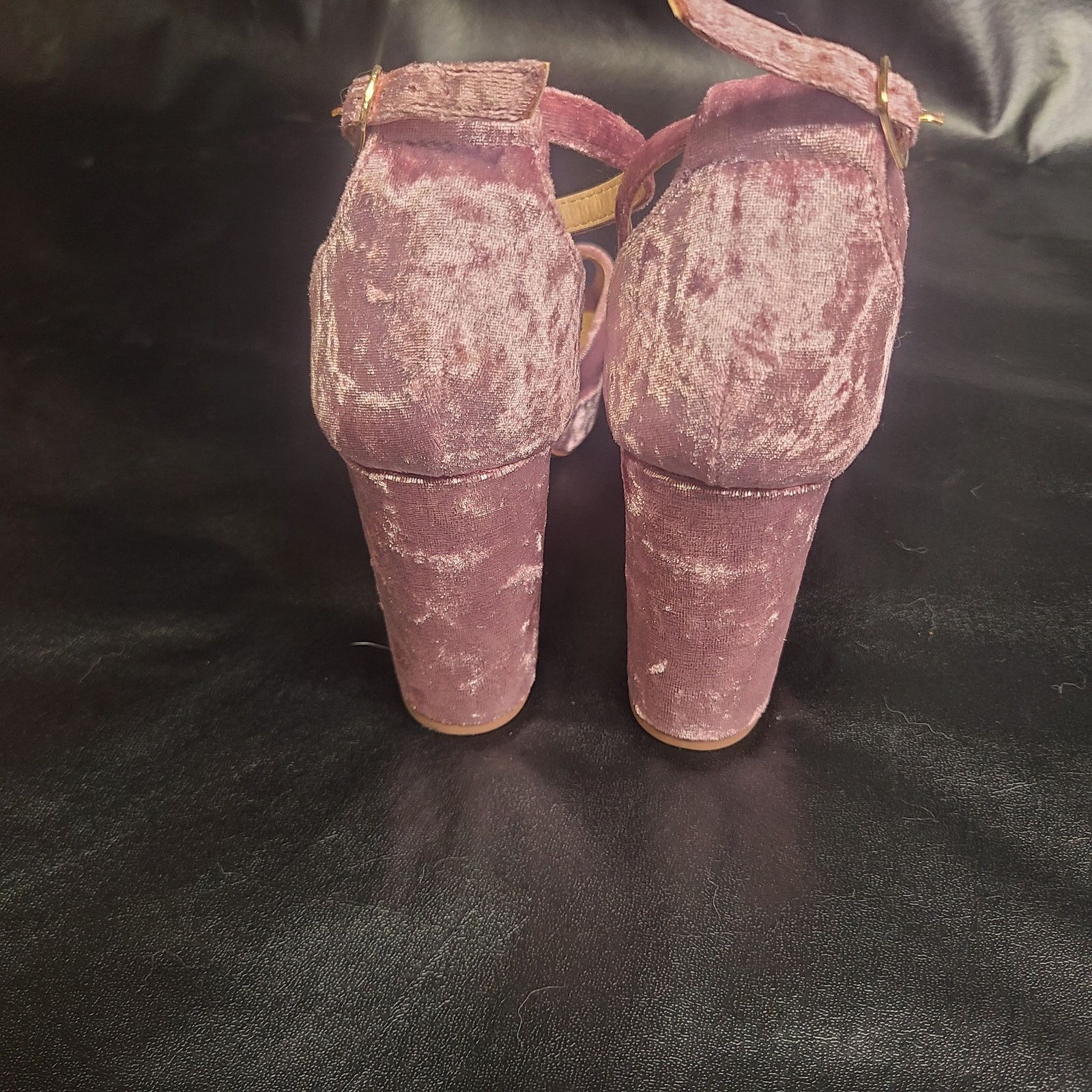 Lulus Lulu's pink velvet strappy chunky heel size 9 Size US 9 / IT 39 - 4 Thumbnail