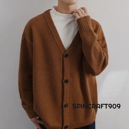 VIBE Brown Button Cardigan Sweater Size US M / EU 48-50 / 2 - 2 Thumbnail