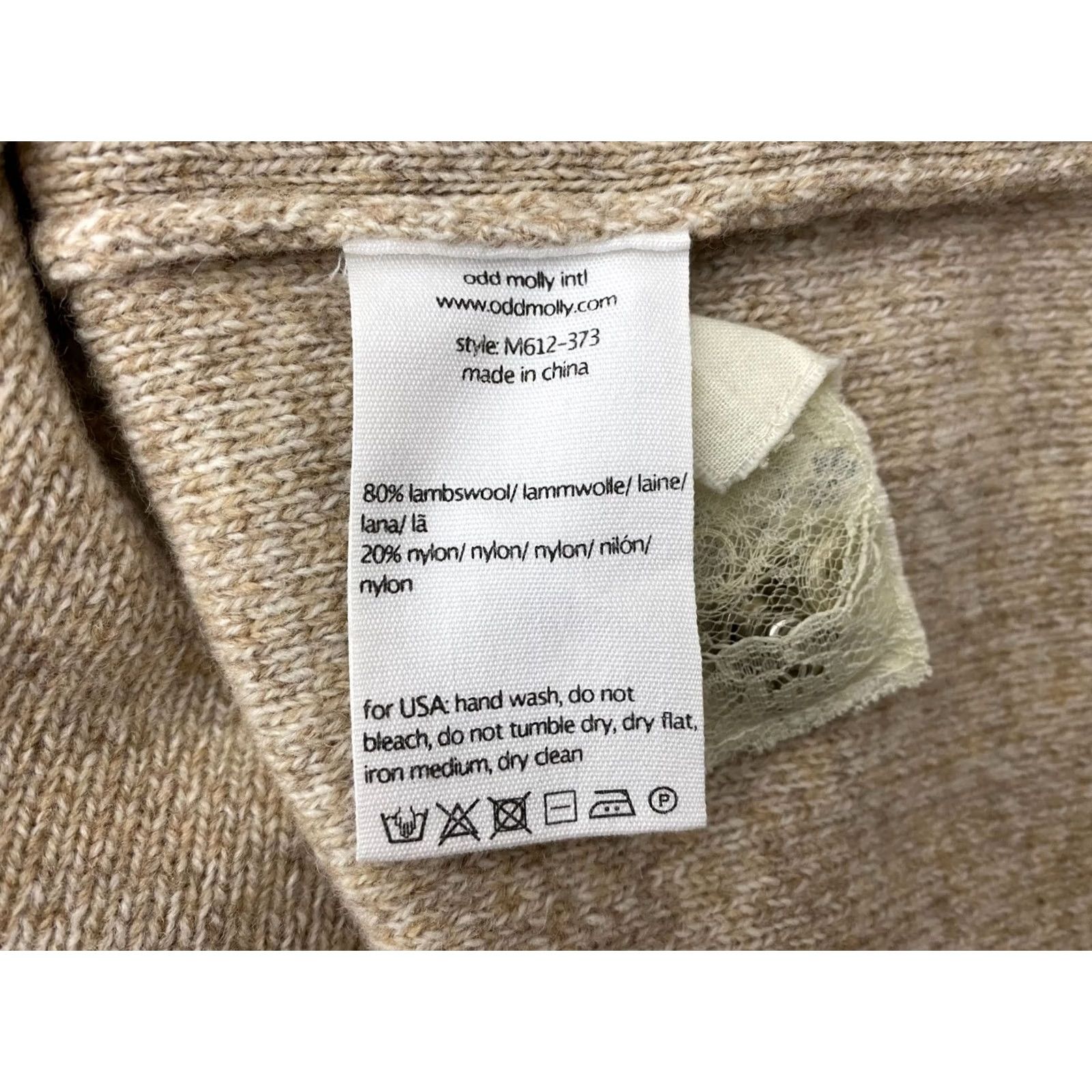 Vintage Odd Molly Cardigan Beige Wool Blend 1 S Womens Wool Cardigan Length 50 cm Armpit to Armpit 40 cm Sleeve 48 cm Women’s XS/S Beige Size XS / US 0-2 / IT 36-38 - 5 Thumbnail